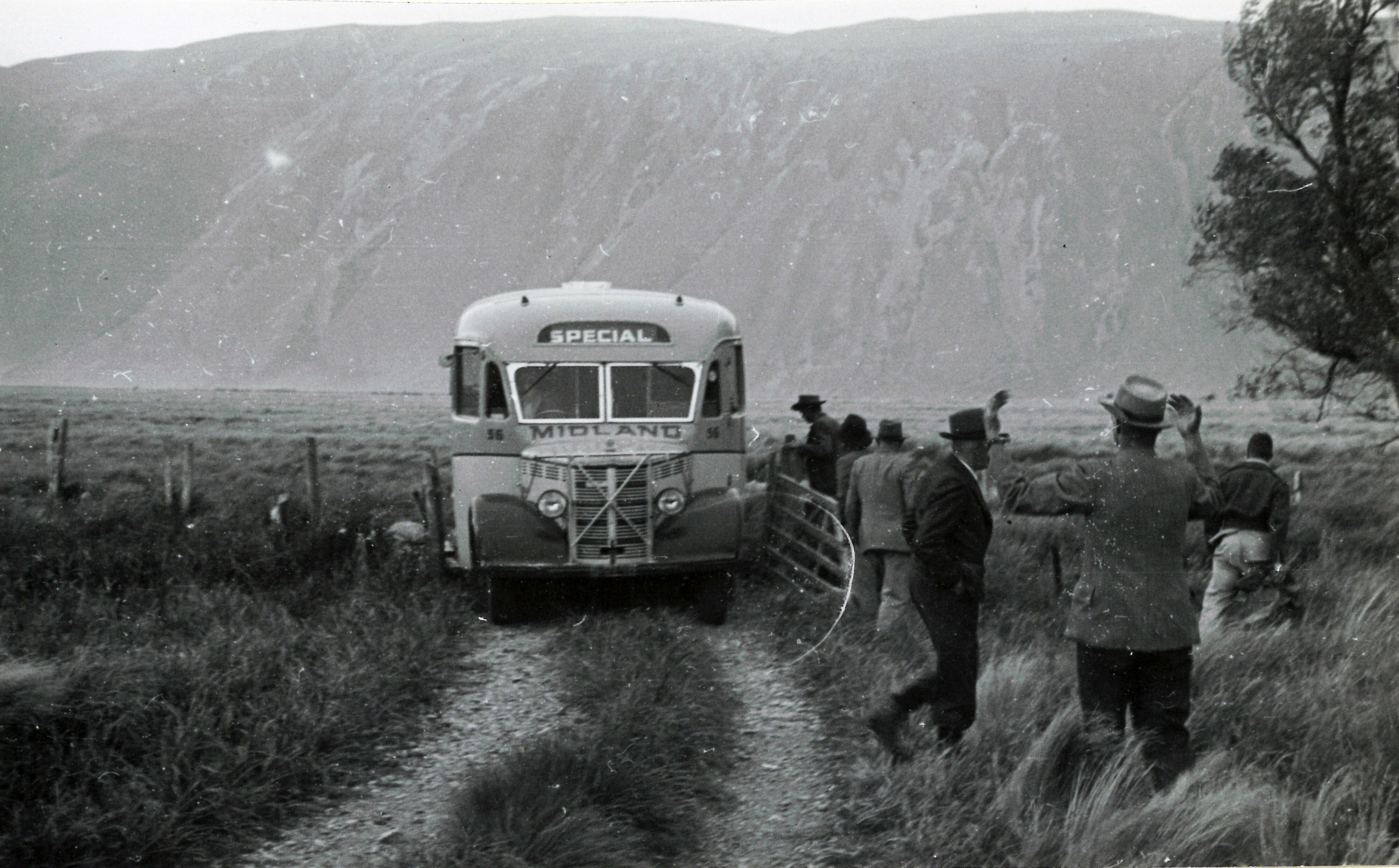 37 Negotiating one of the bridges over the several creeks on the river flat