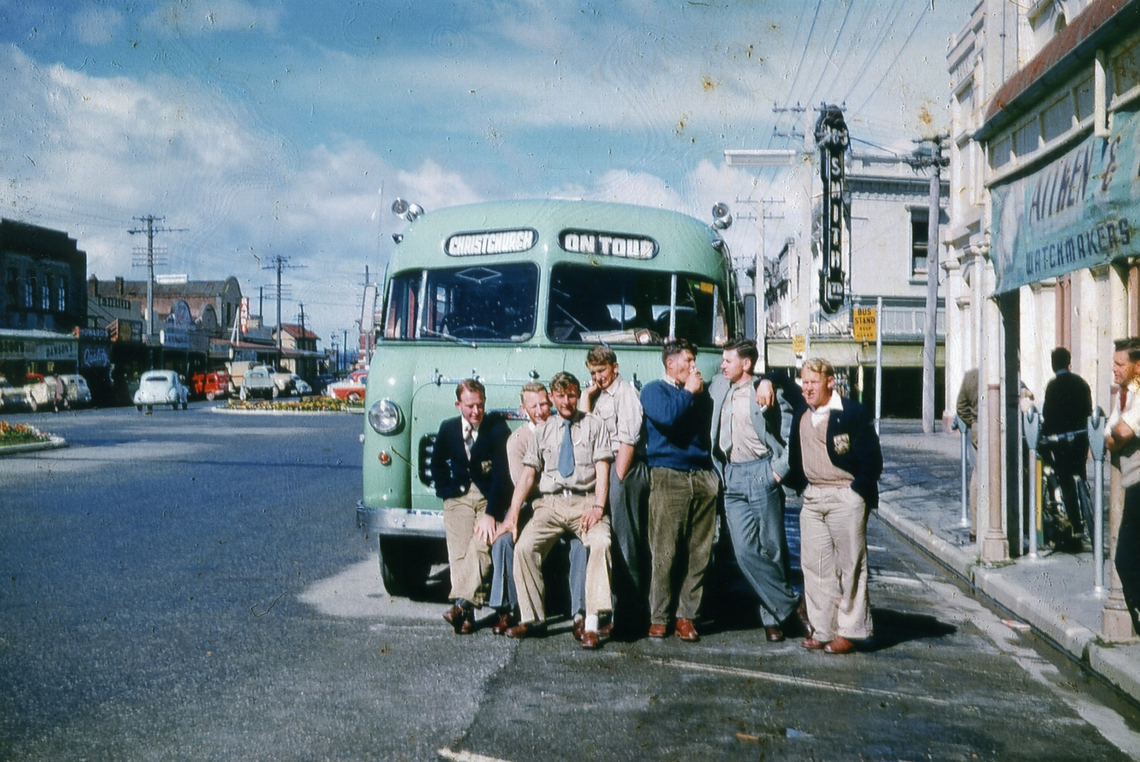 Circa 1957-58 Rural Field Cadets (RFCs) on tour in Christchurch