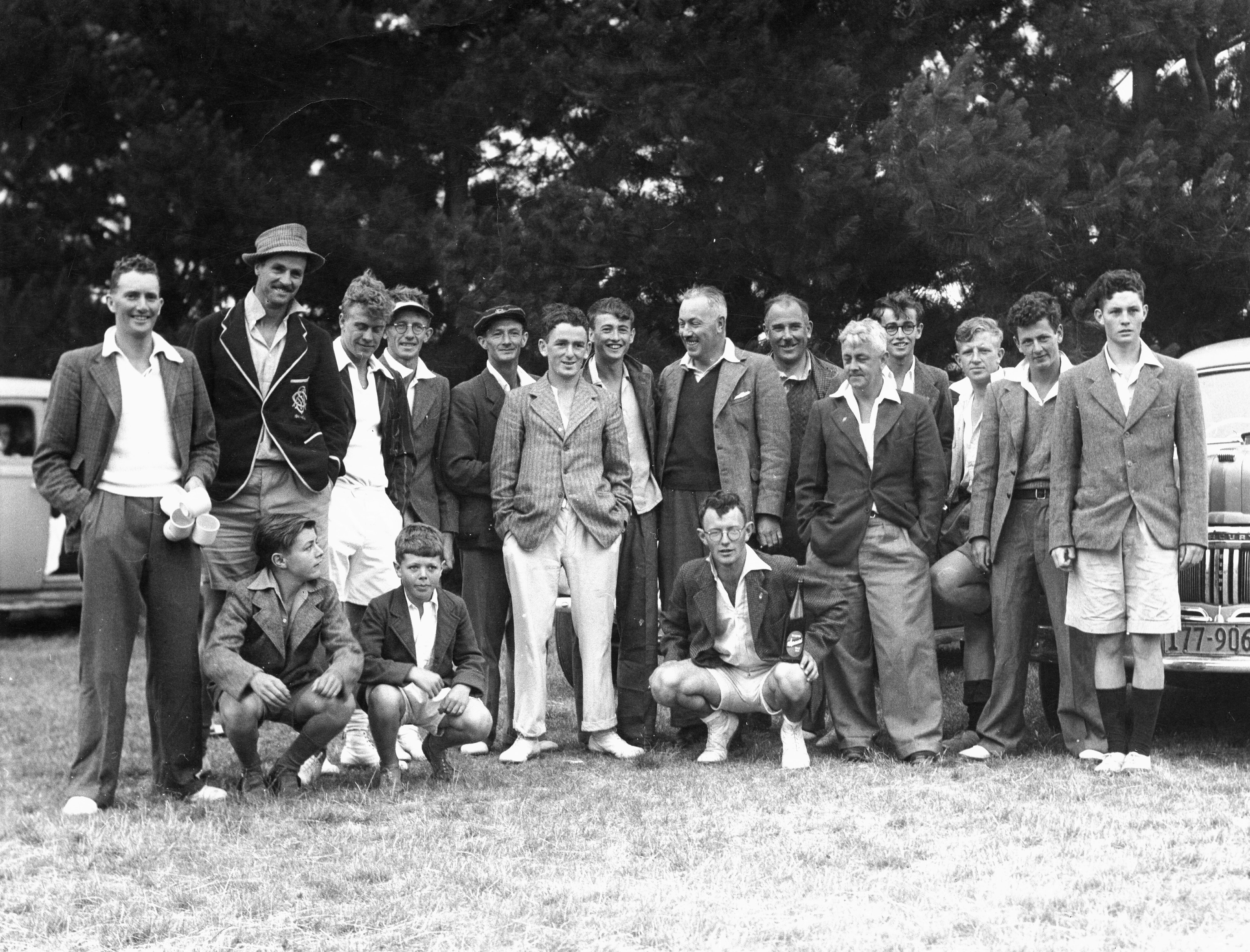 Informal group of 17 at a sports fixture