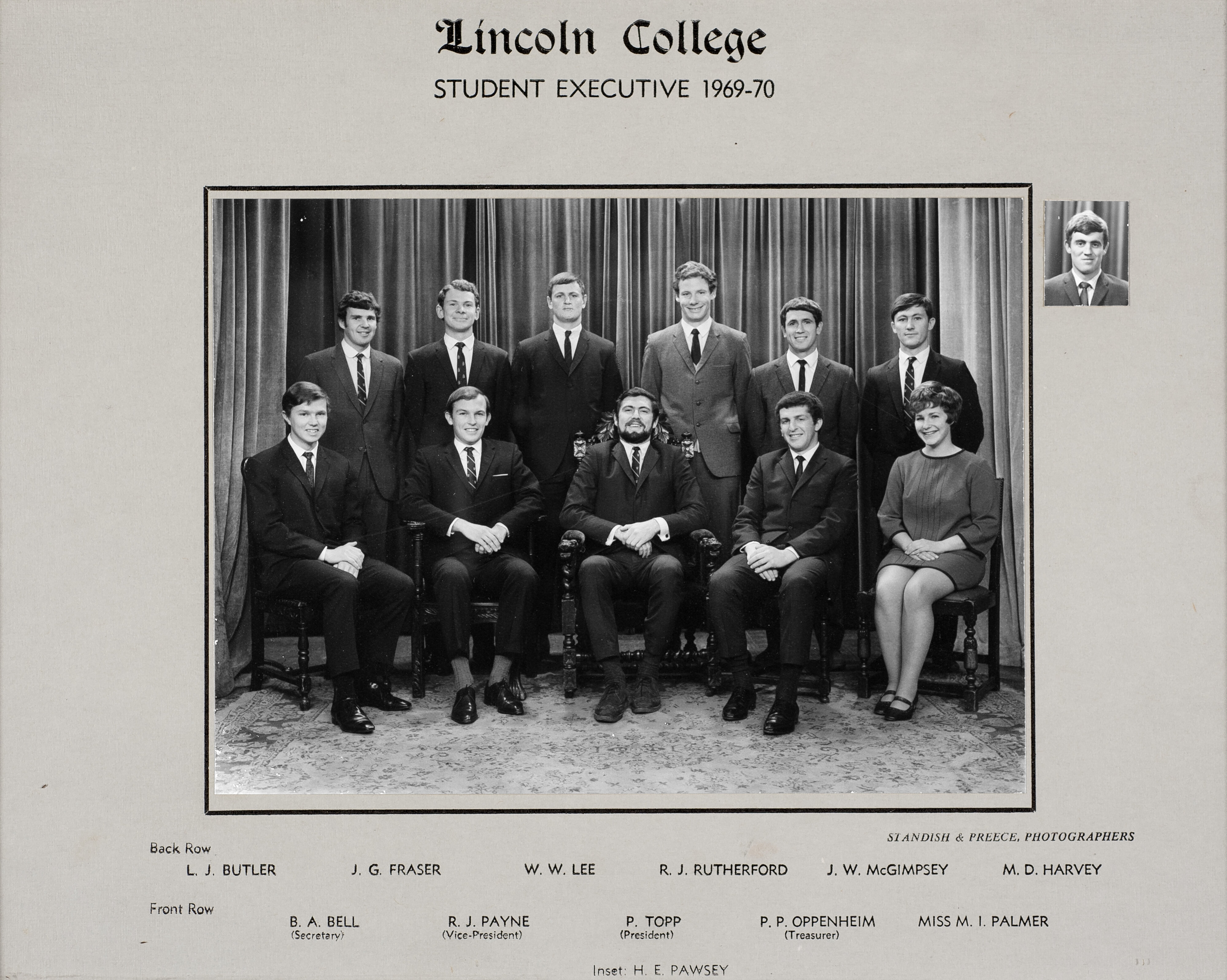 1969-70 Lincoln College Students' Association Executive