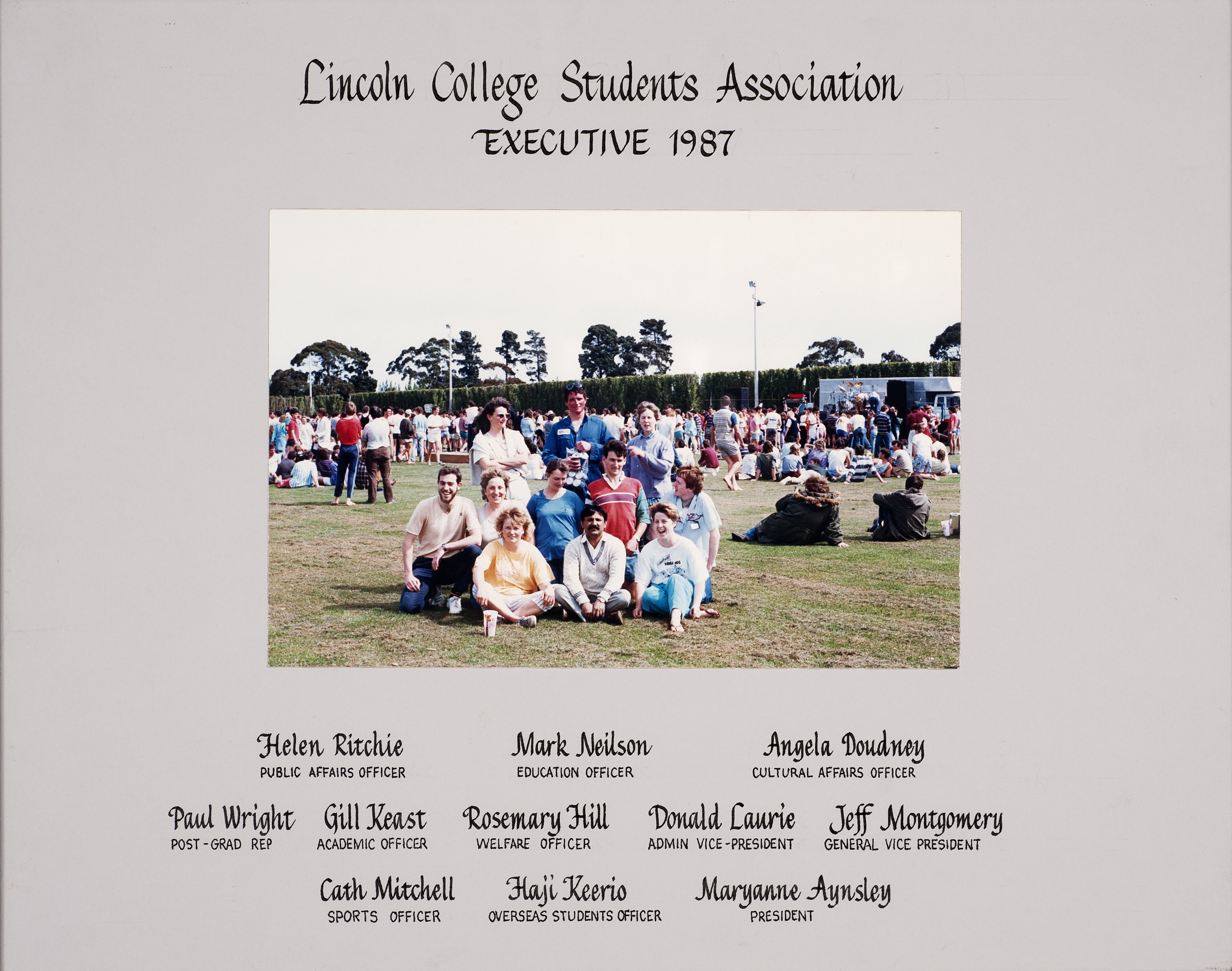1987 Lincoln College Students' Association Executive
