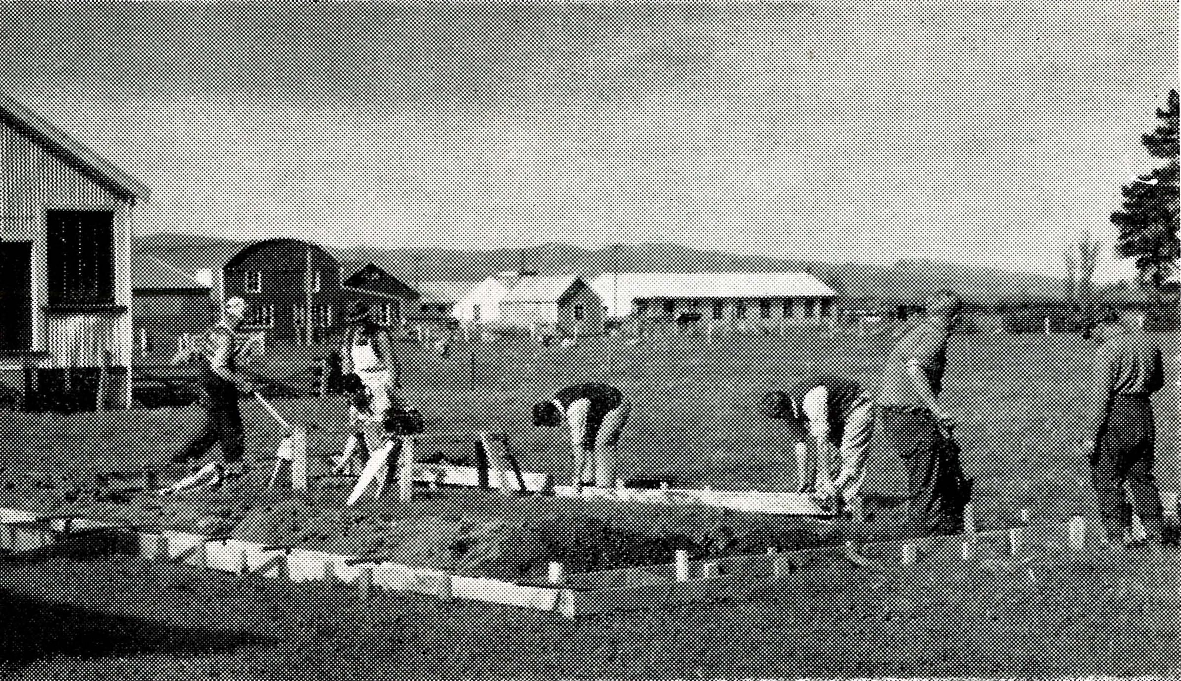 1953 Erecting a shed