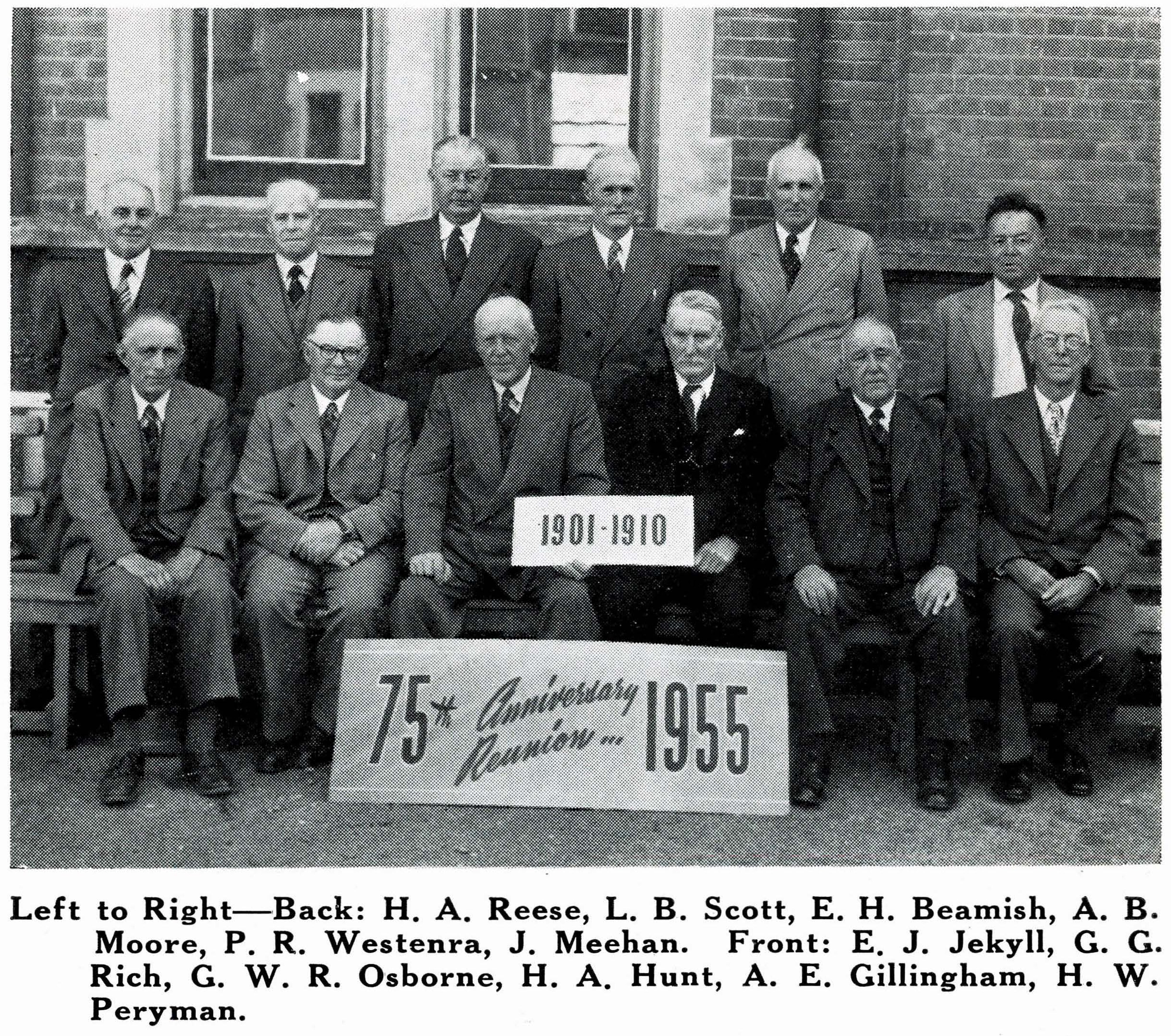 1955 75th Anniversary Reunion 1901-1910