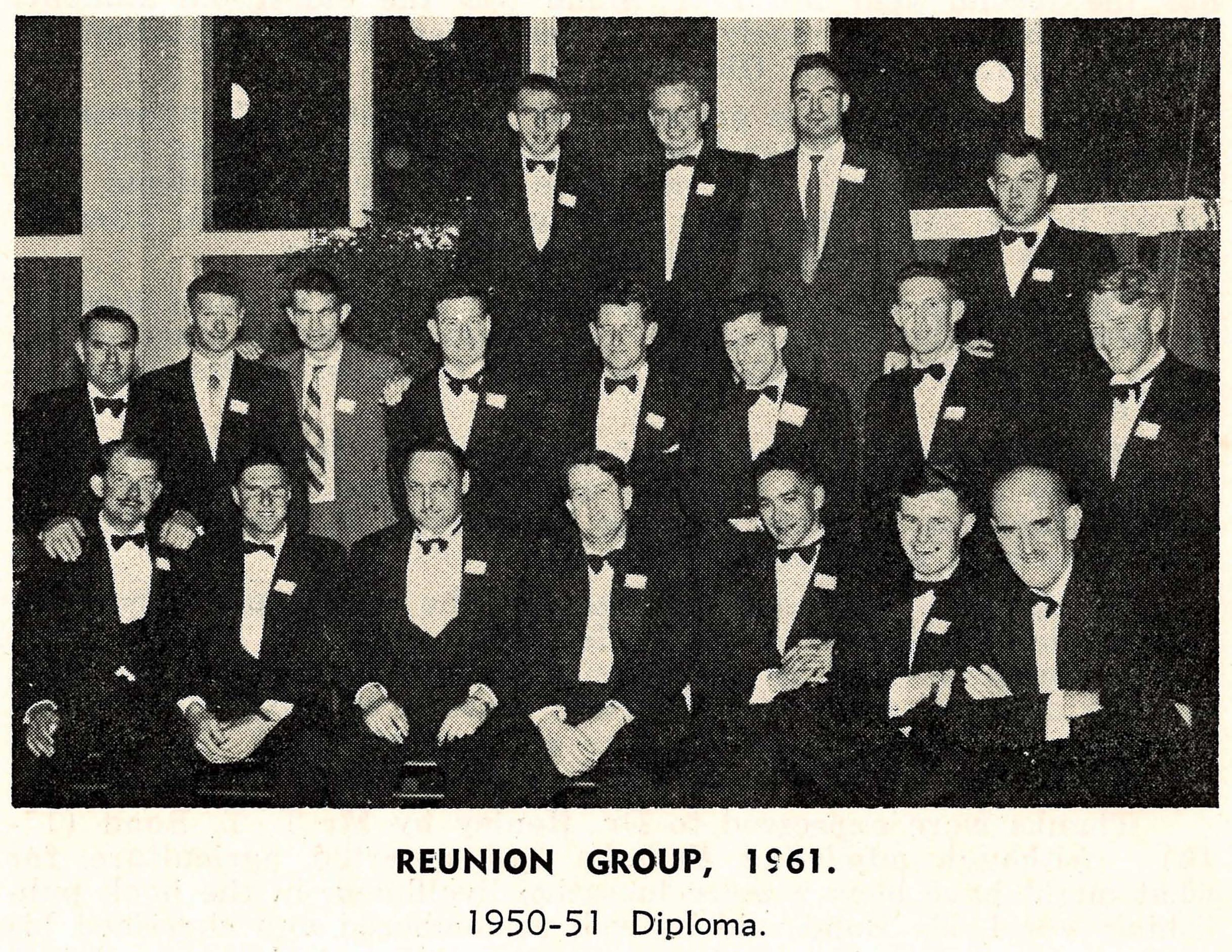 1961 Reunion Group 1950-51 Diploma