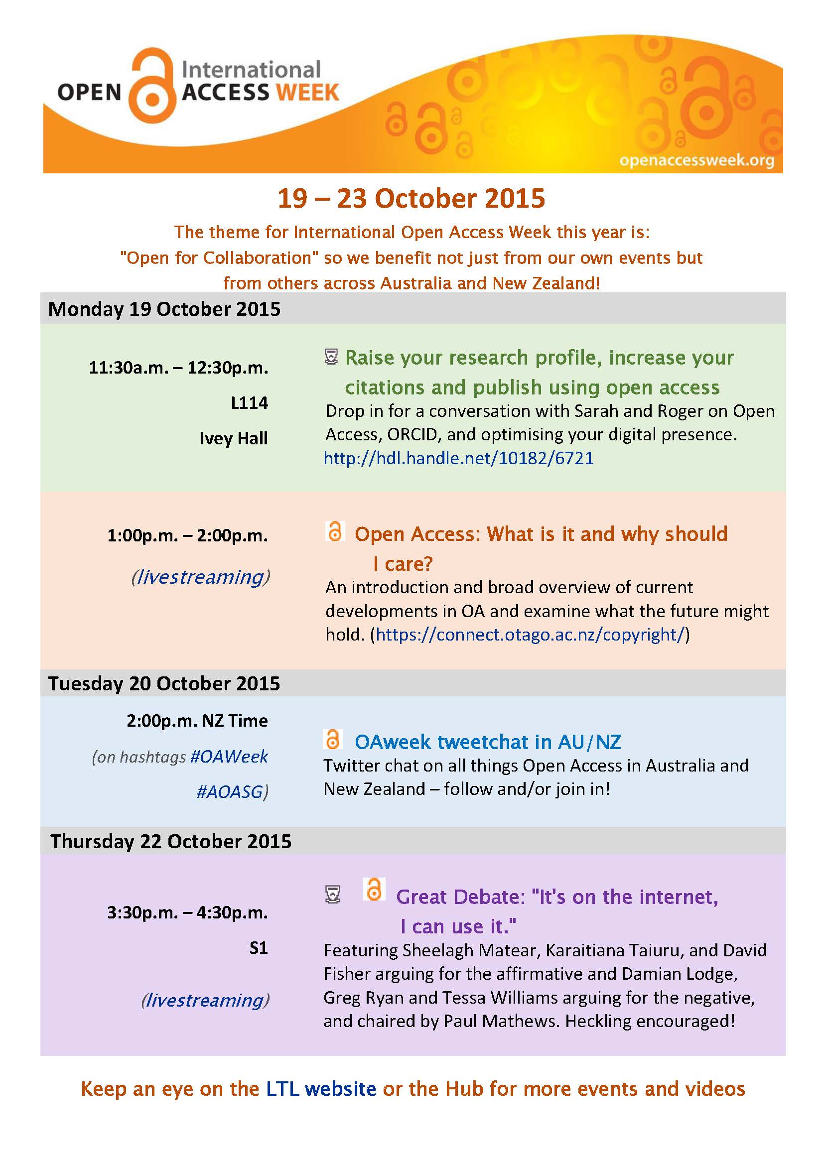 OPEN ACCESS - Programme 2015