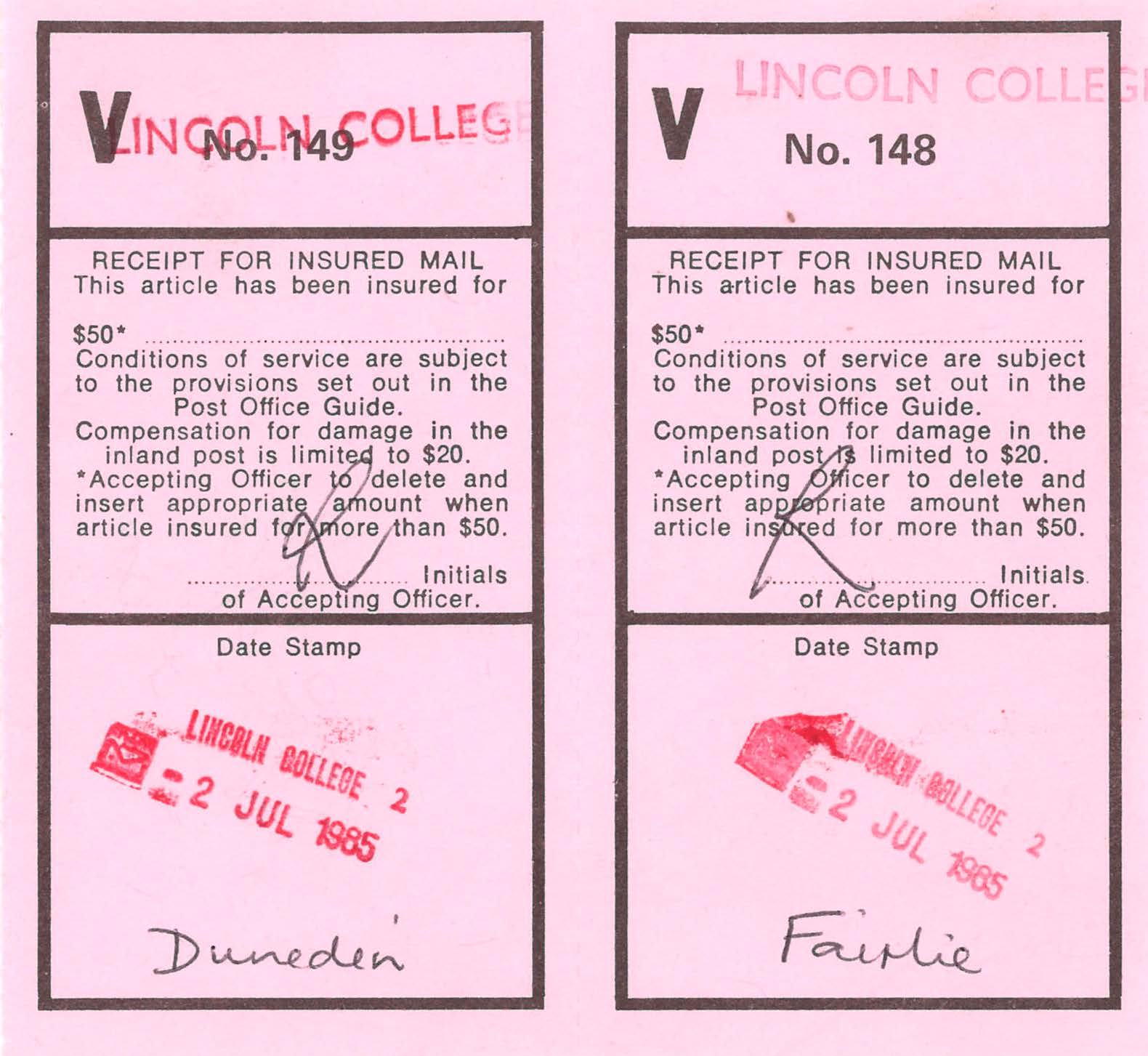 Lincoln College Postal History 22