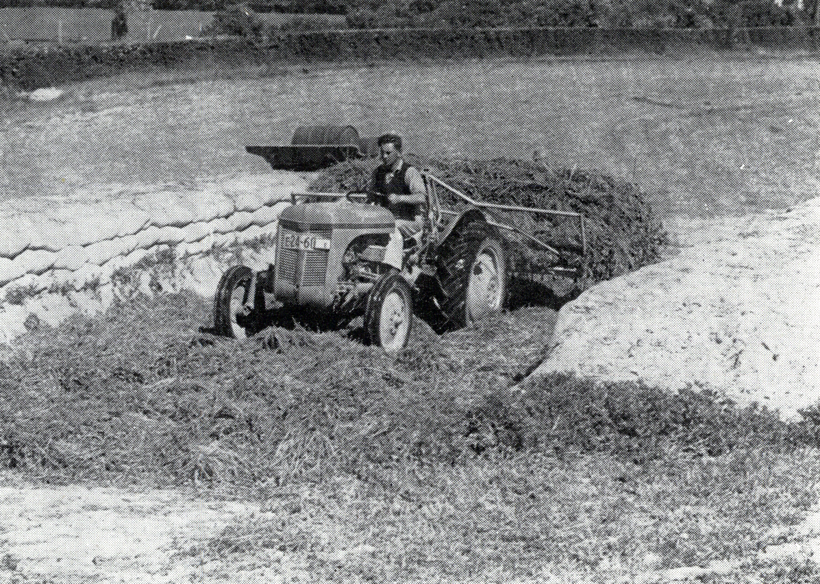1951 Buckrake discharging in silage trench