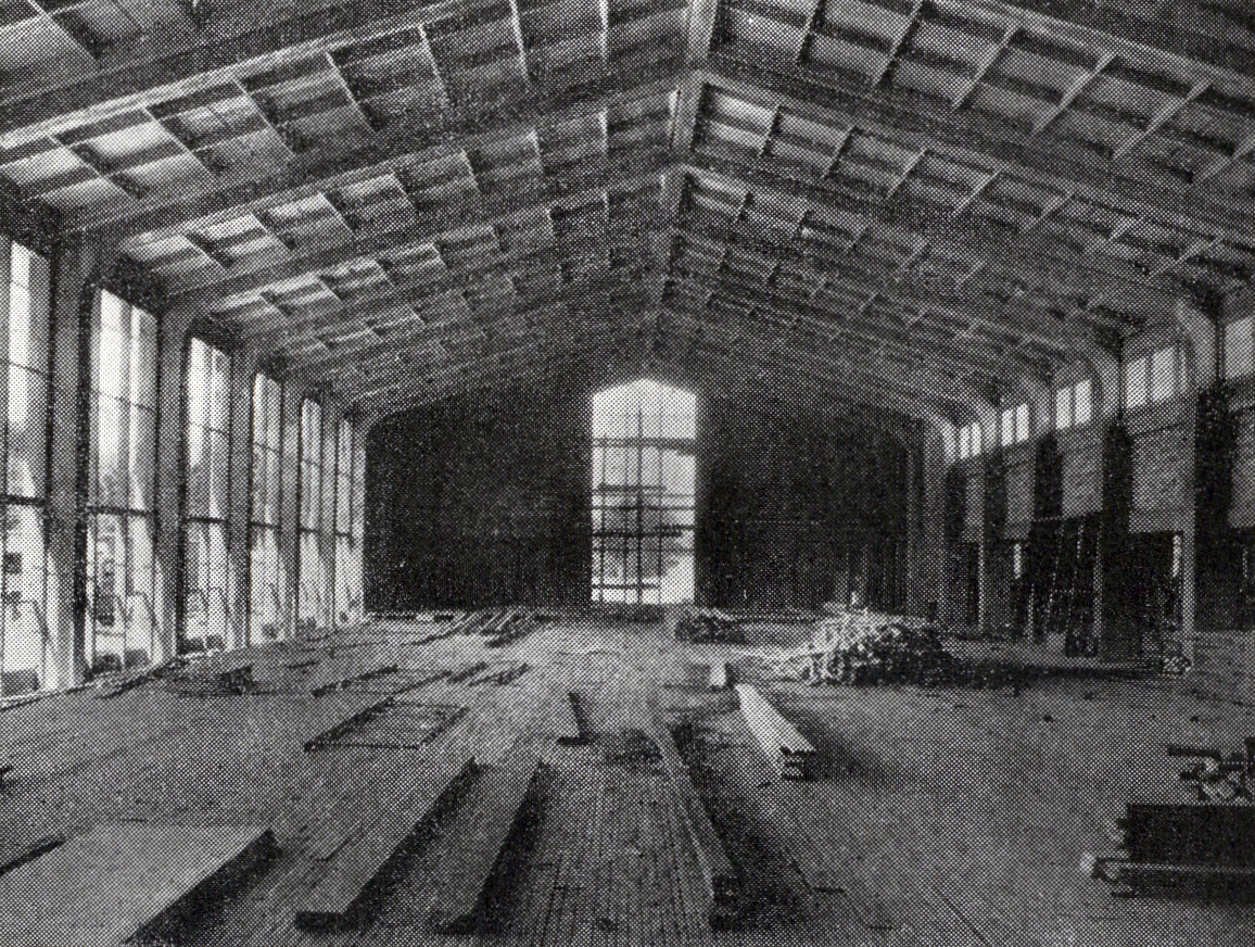 1954 The new dining hall approaches completion