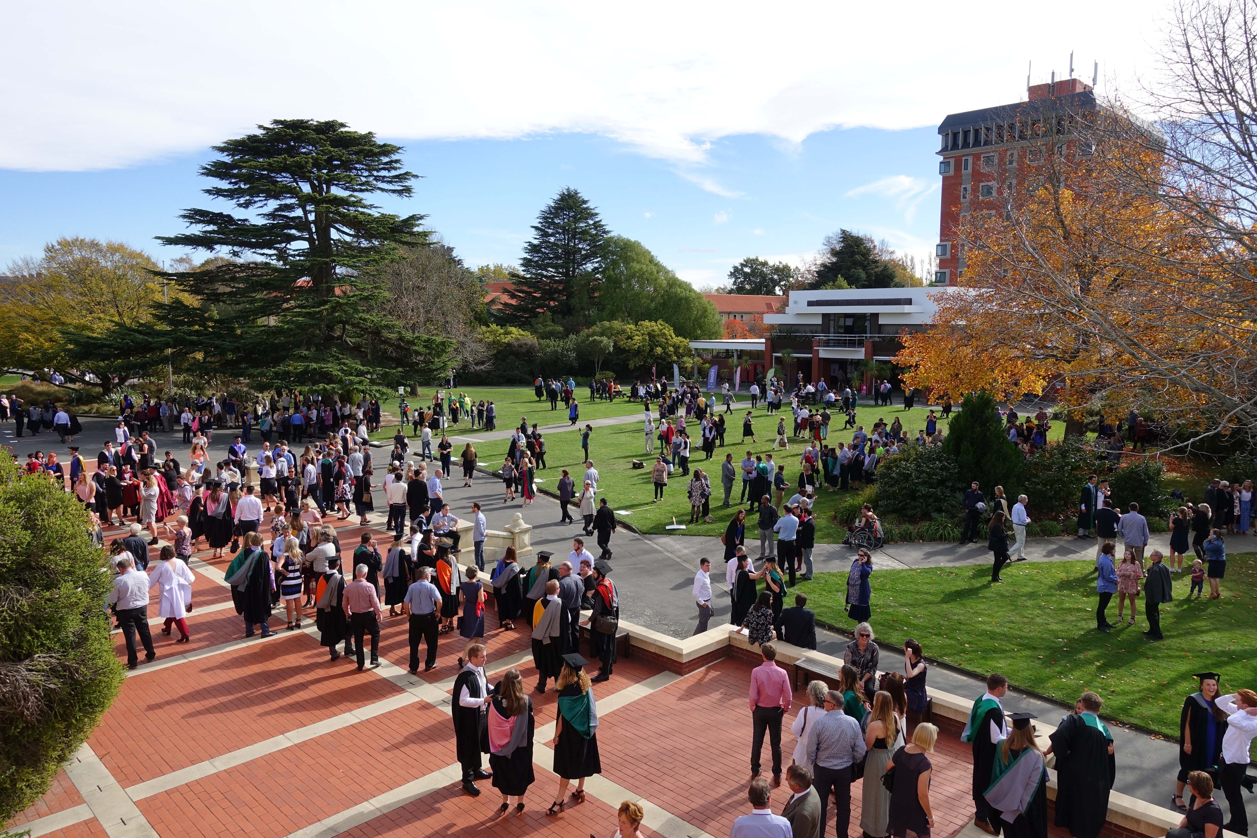 Gathering for the Graduation Procession