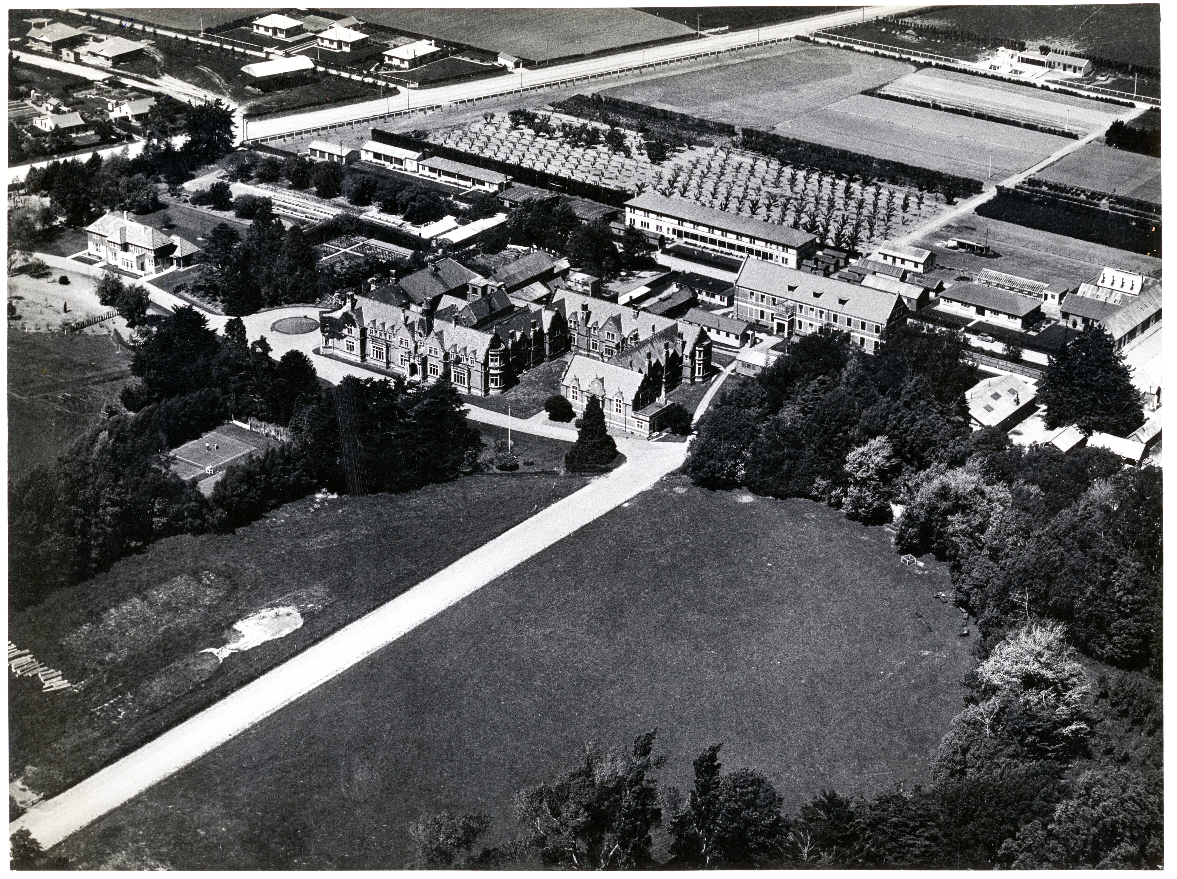 1948 Aerial View of Canterbury Agricultural College