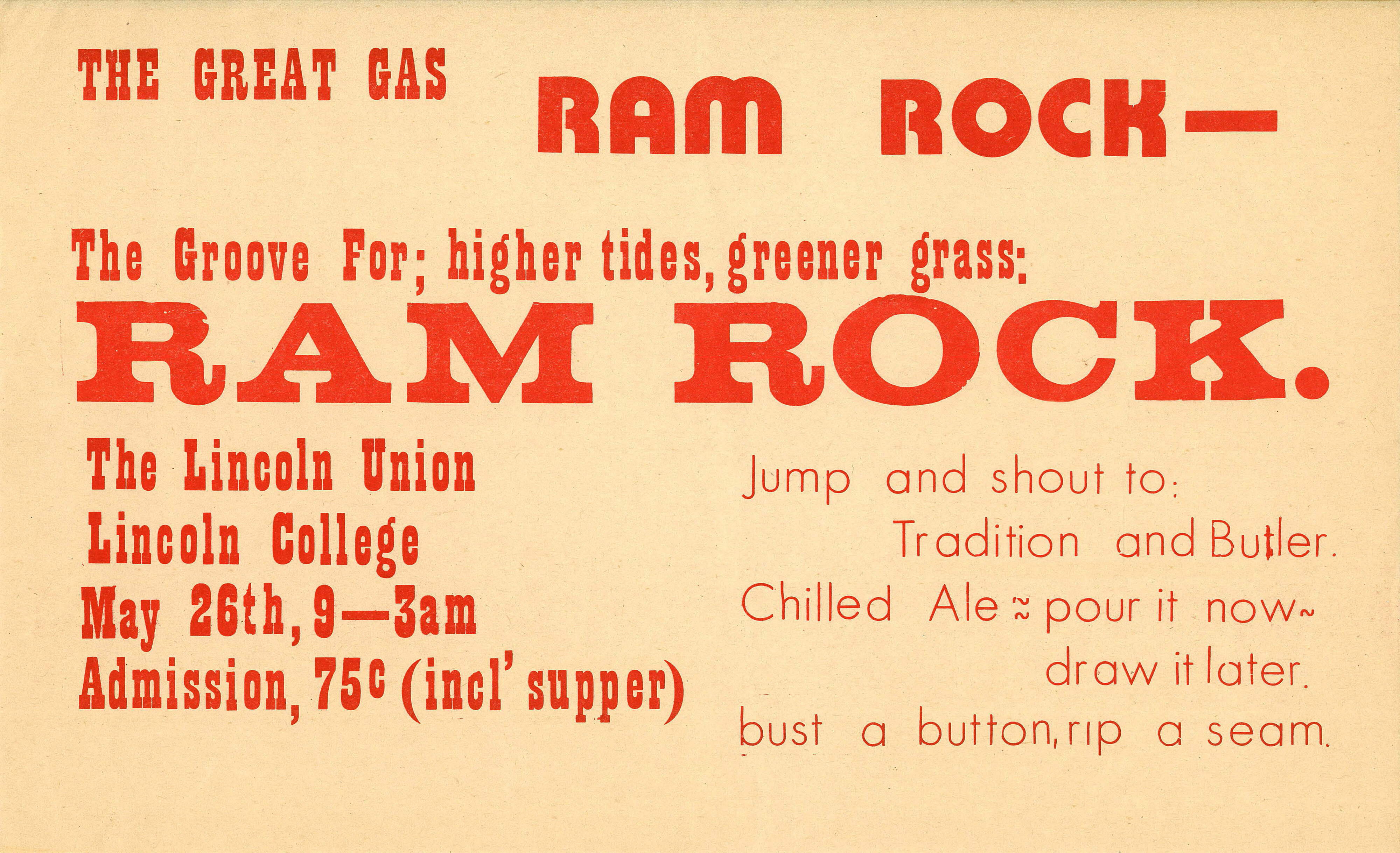 RAM Rock Lincoln College Student Event