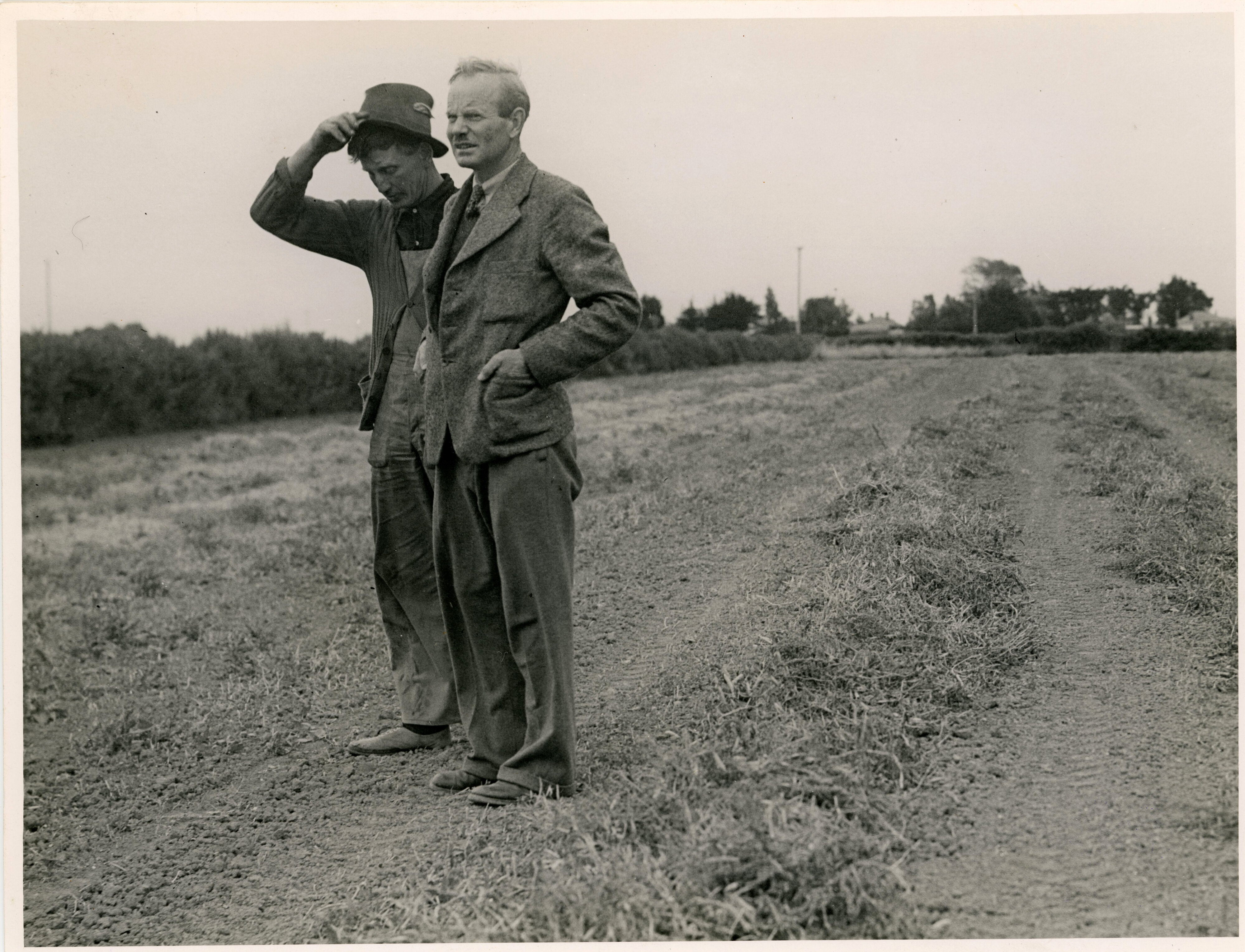 Late 1940s J W Calder and A H P Roscoe at the field 