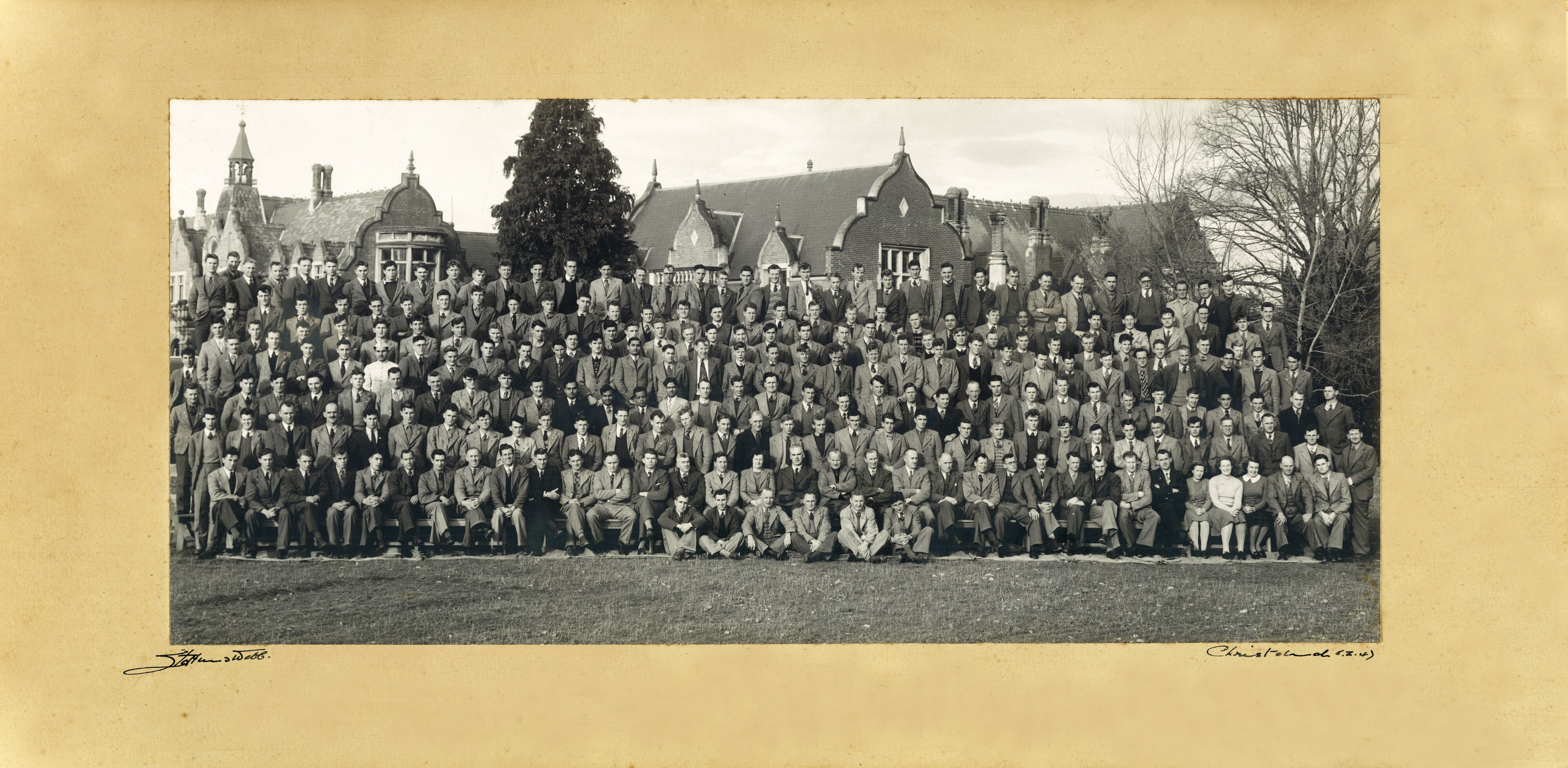 1947 Staff and Students Canterbury Agricultural College I E Coop copy