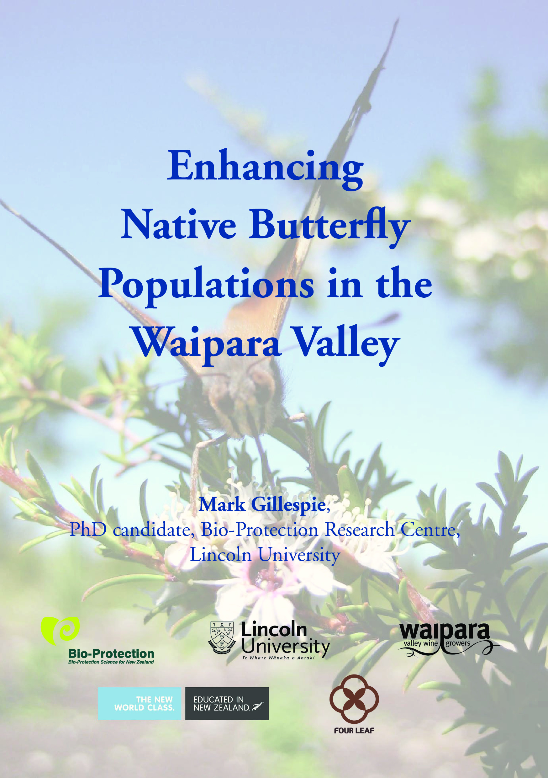Enhancing native butterfly populations in the Waipara Valley