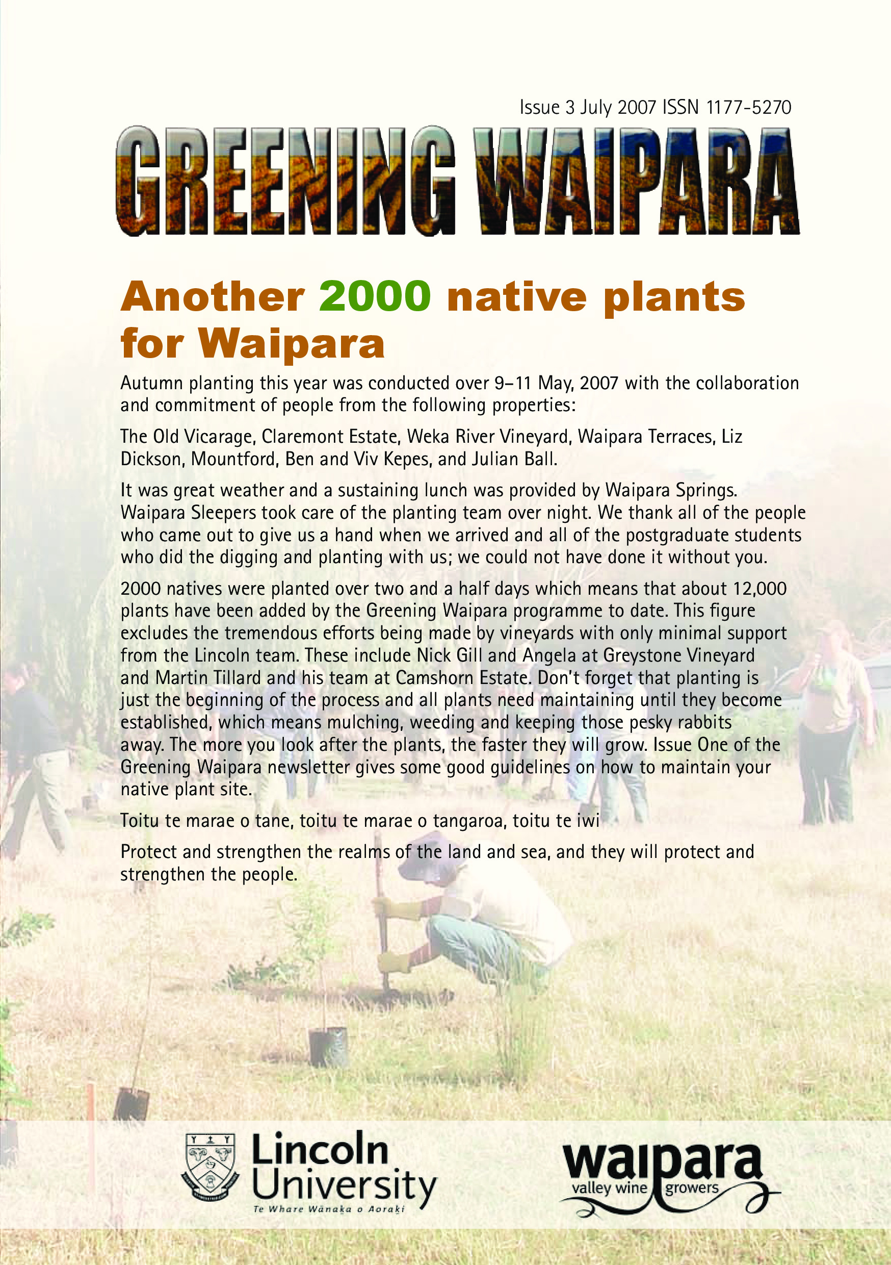Greening Waipara Newsletter no. 3