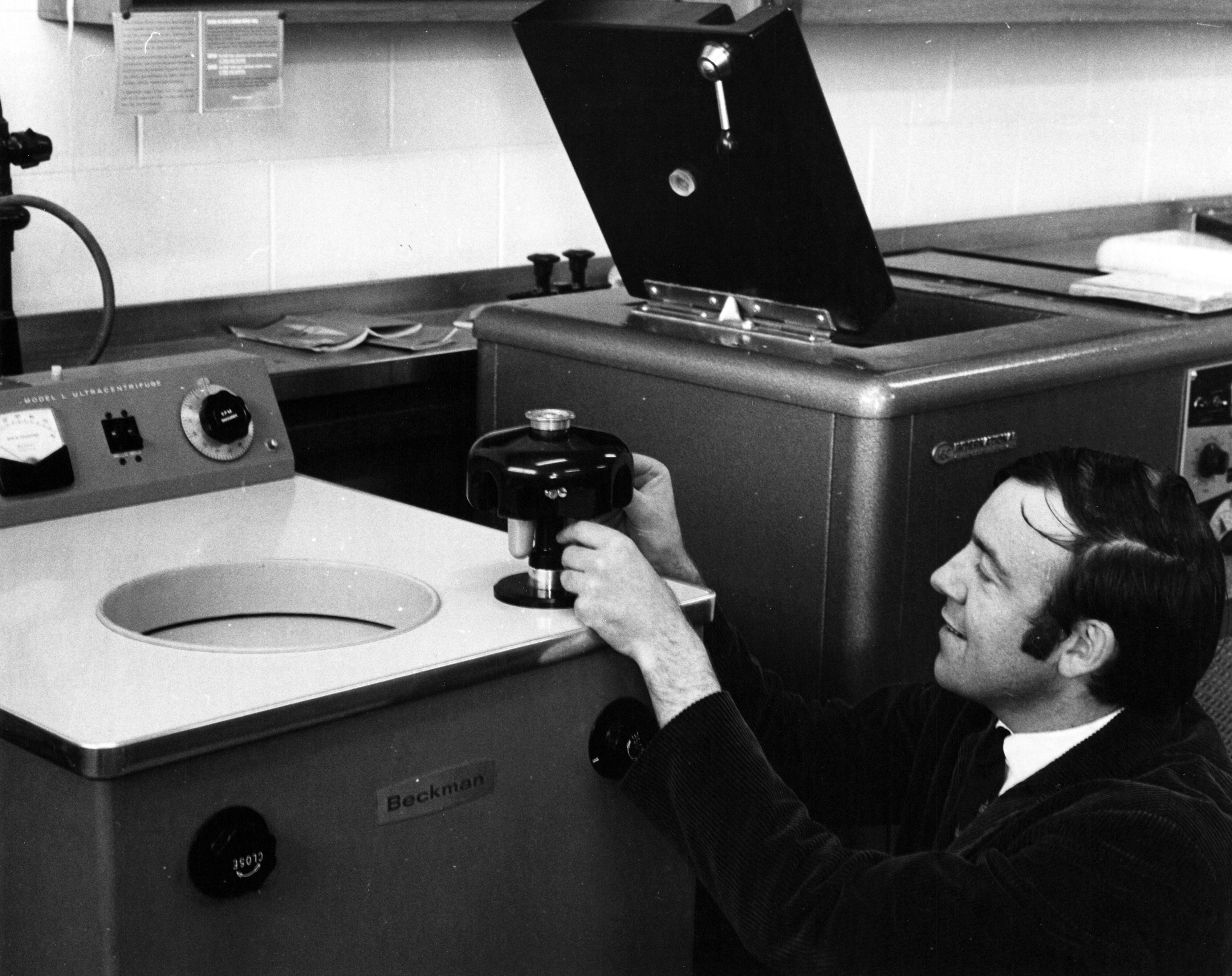 At Lincoln College in the 1970s, using an Beckman ultracentrifuge