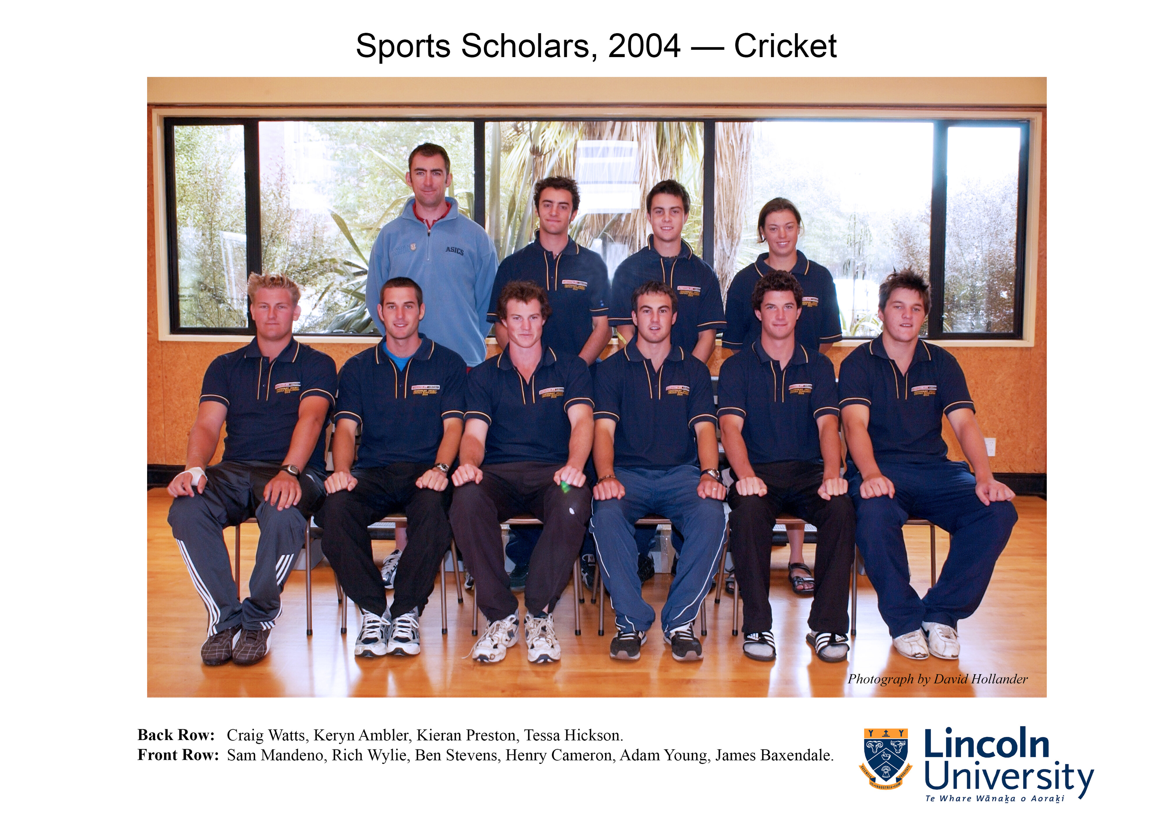 2004 Lincoln University sports scholars - Cricket
