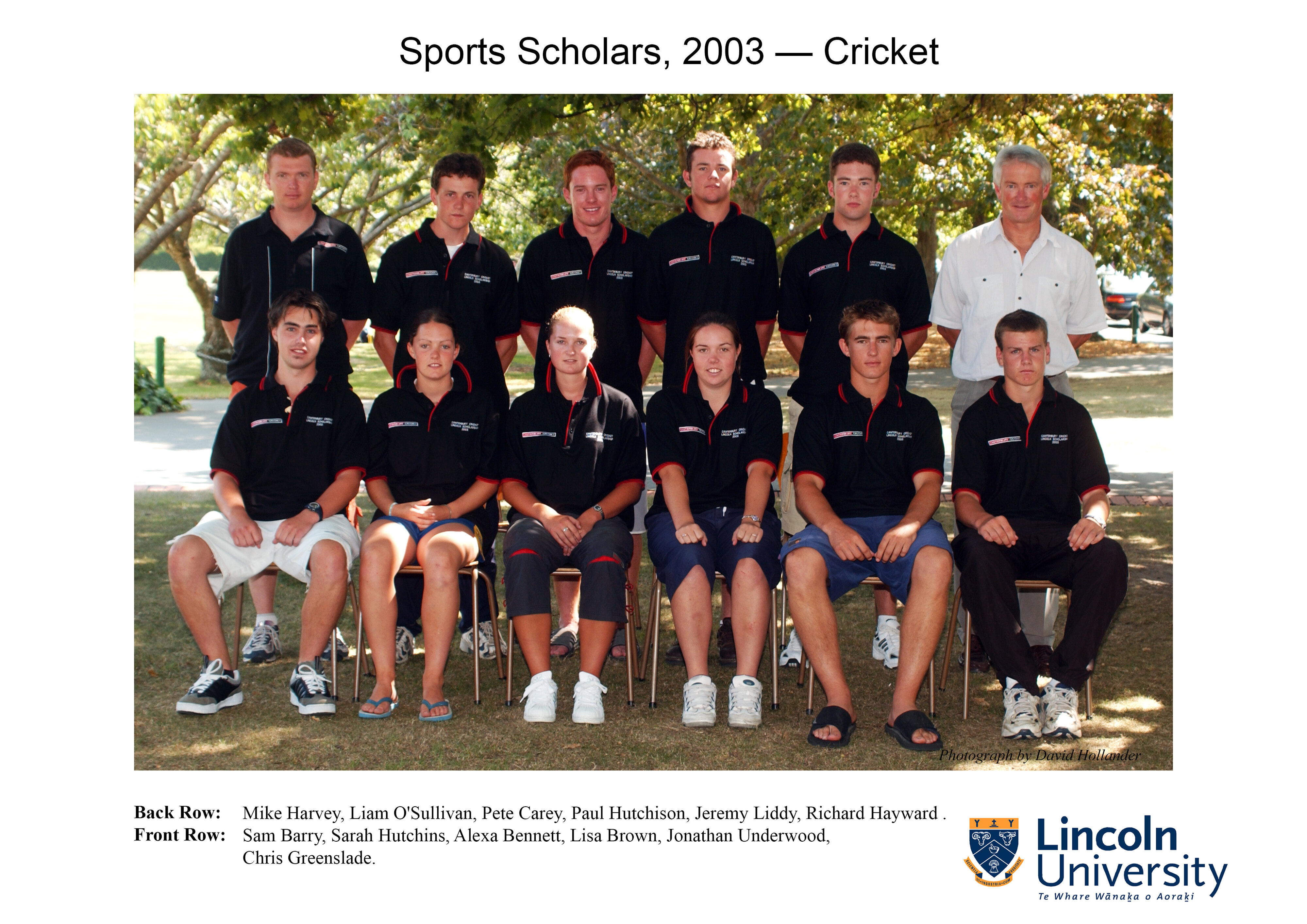 2003 Lincoln University sports scholars - Cricket