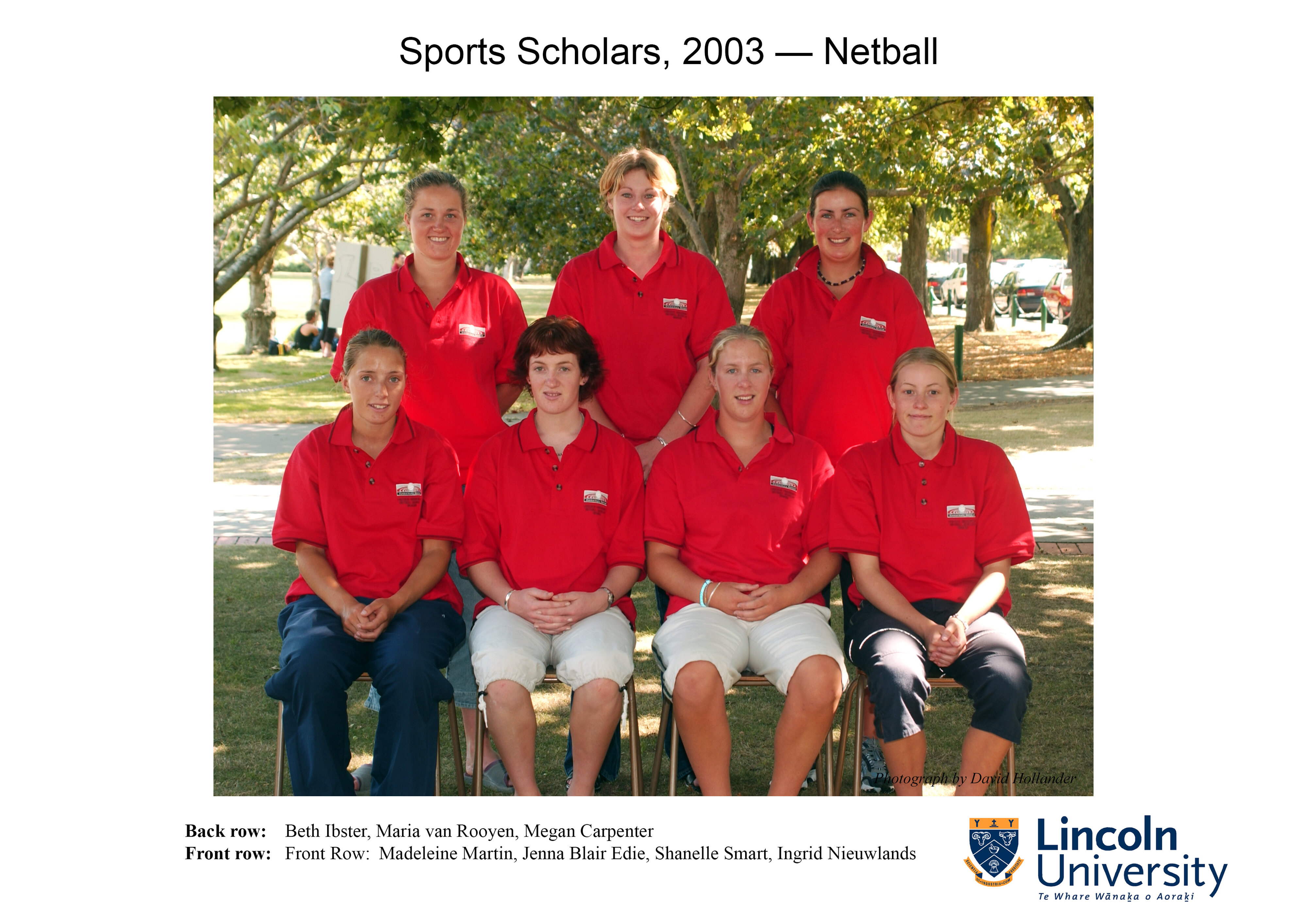 2003 Lincoln University sports scholars - Netball