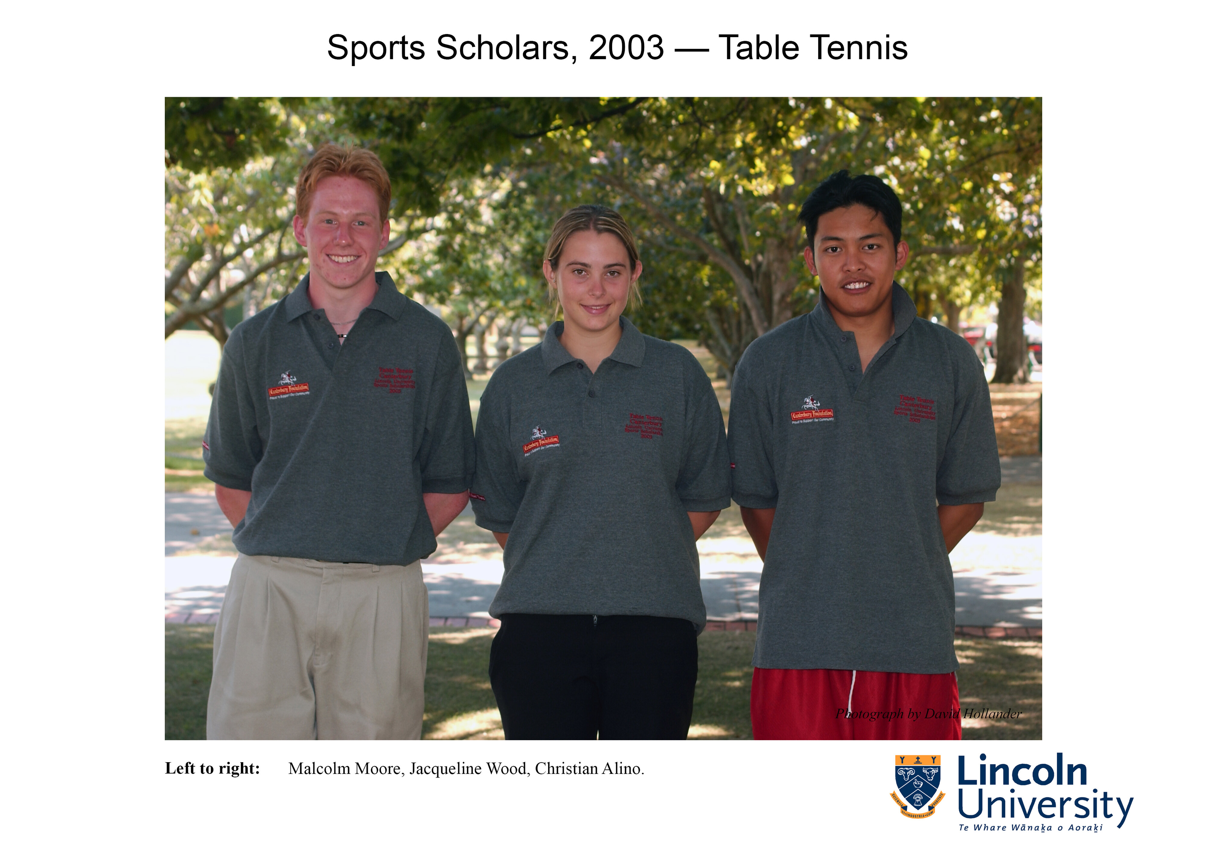 2003 Lincoln University sports scholars - Table Tennis