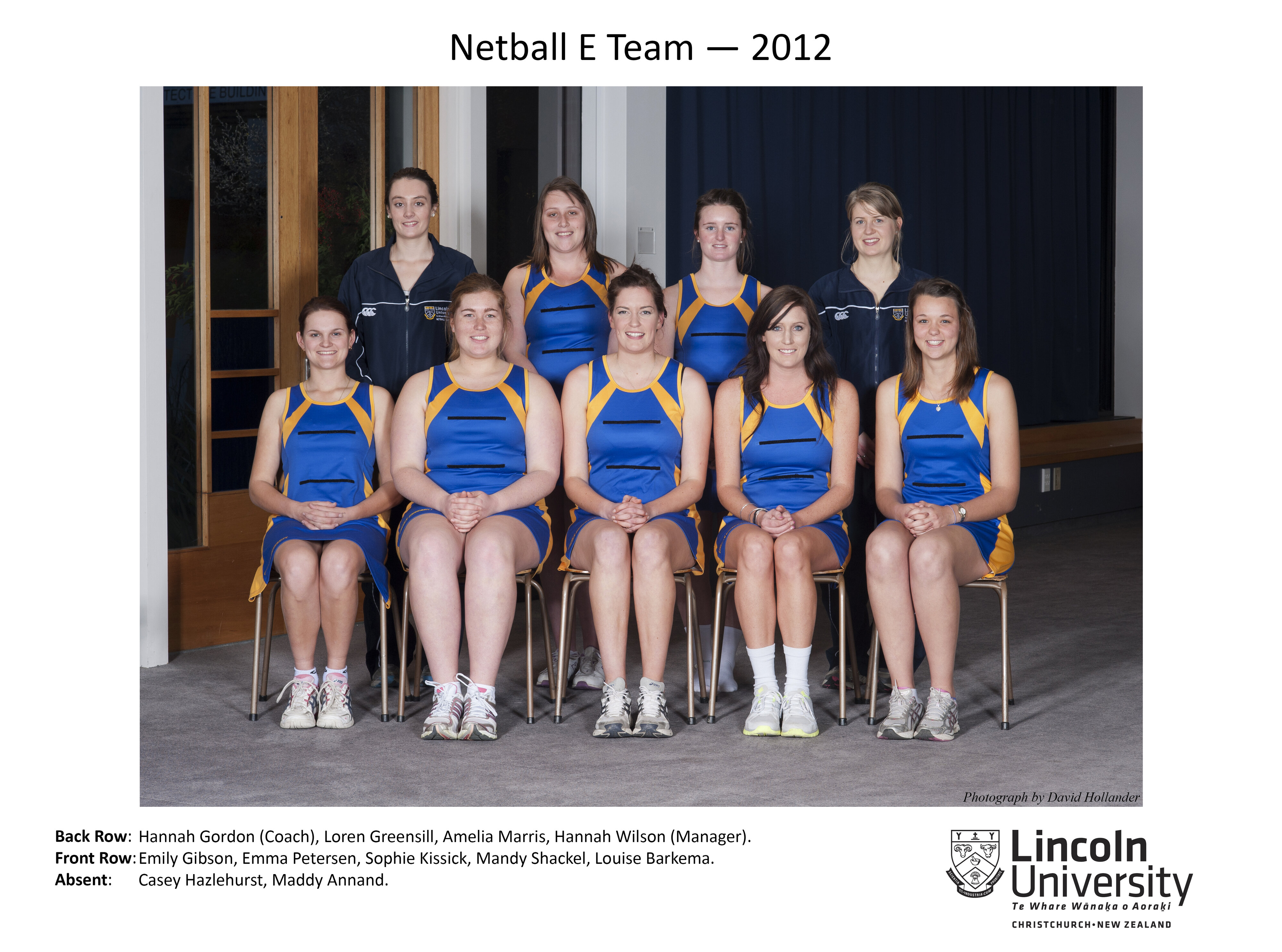 2012 Netball E Team