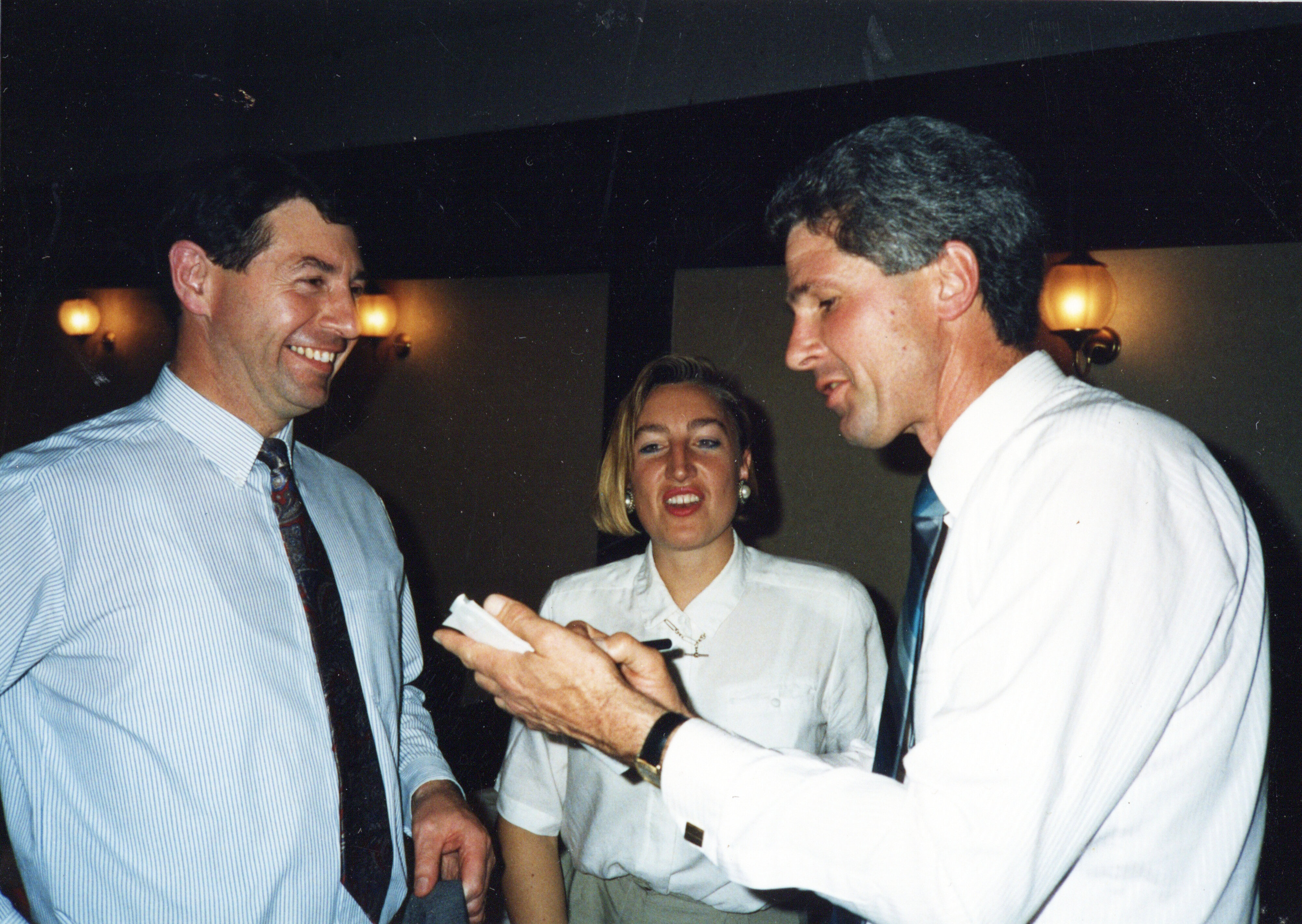 1991 Barry Brook, Fiona Hudson and Bruce Neilson at the Hawkes Bay Reunion