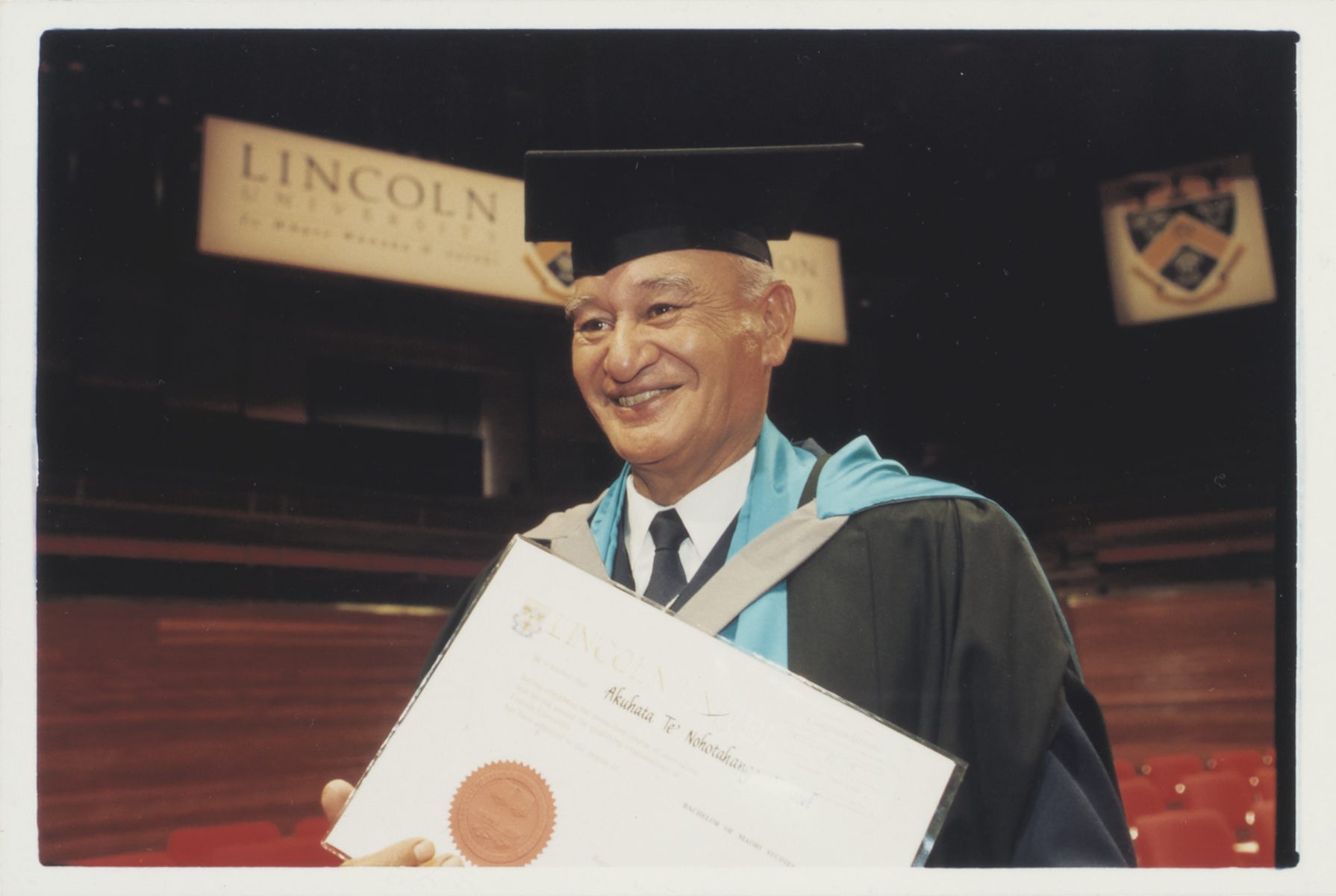 1999 Akuhata Te Nohotahanga Manuel at the graduation ceremony