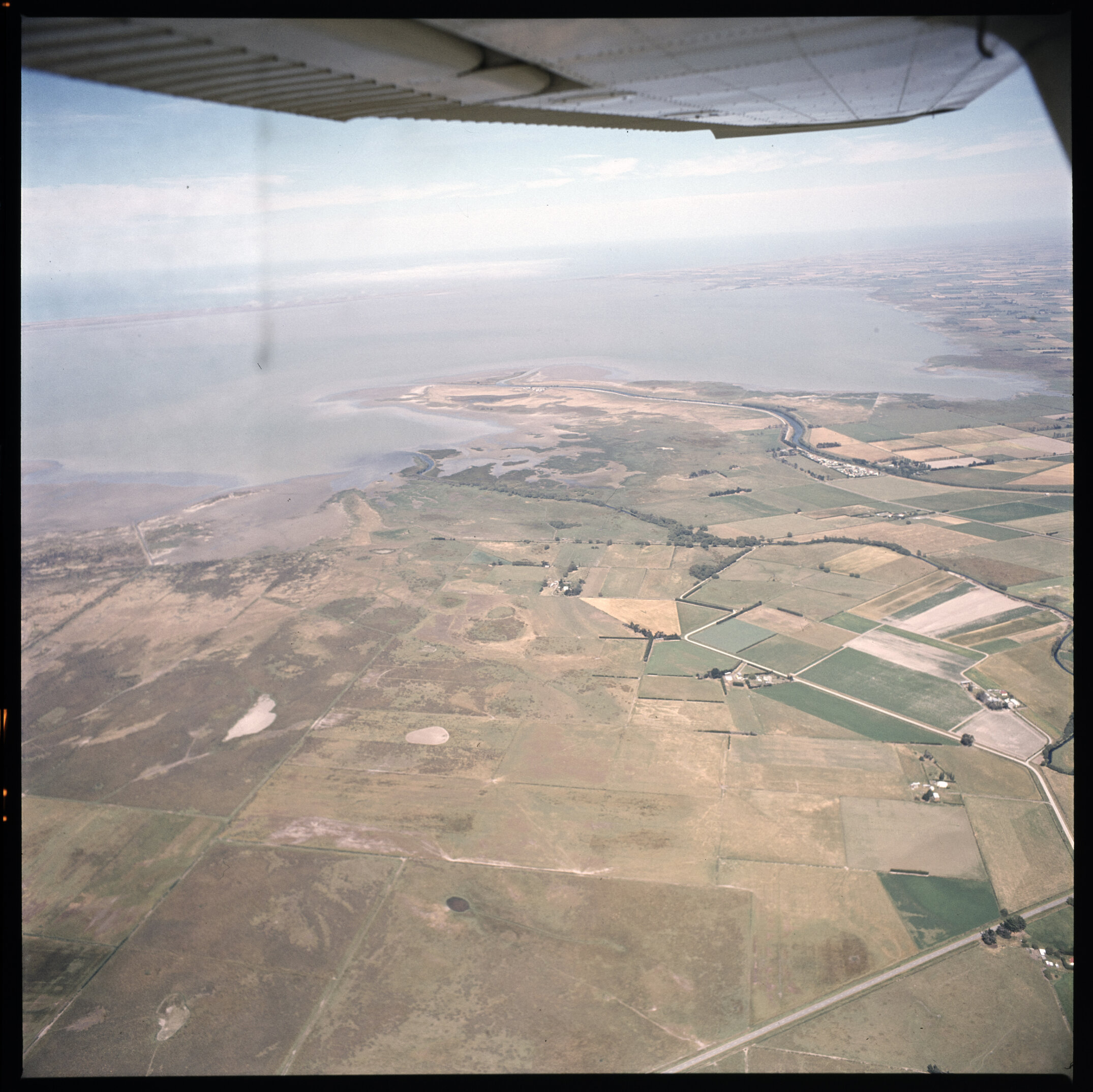 Aerial view of Lake Ellesmere, 1972 05
