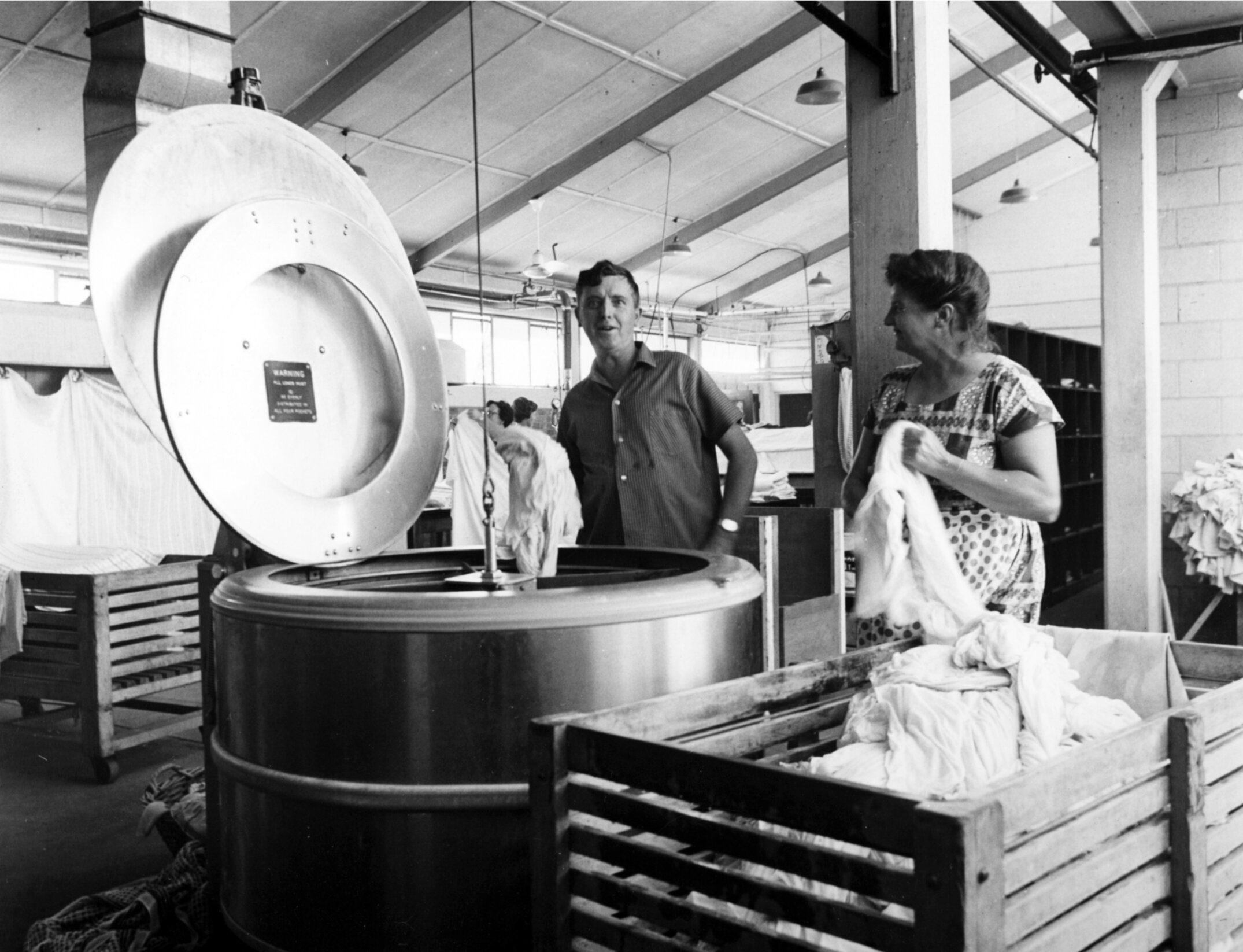 Lincoln College laundry in Hudson Hall, March 1969 04