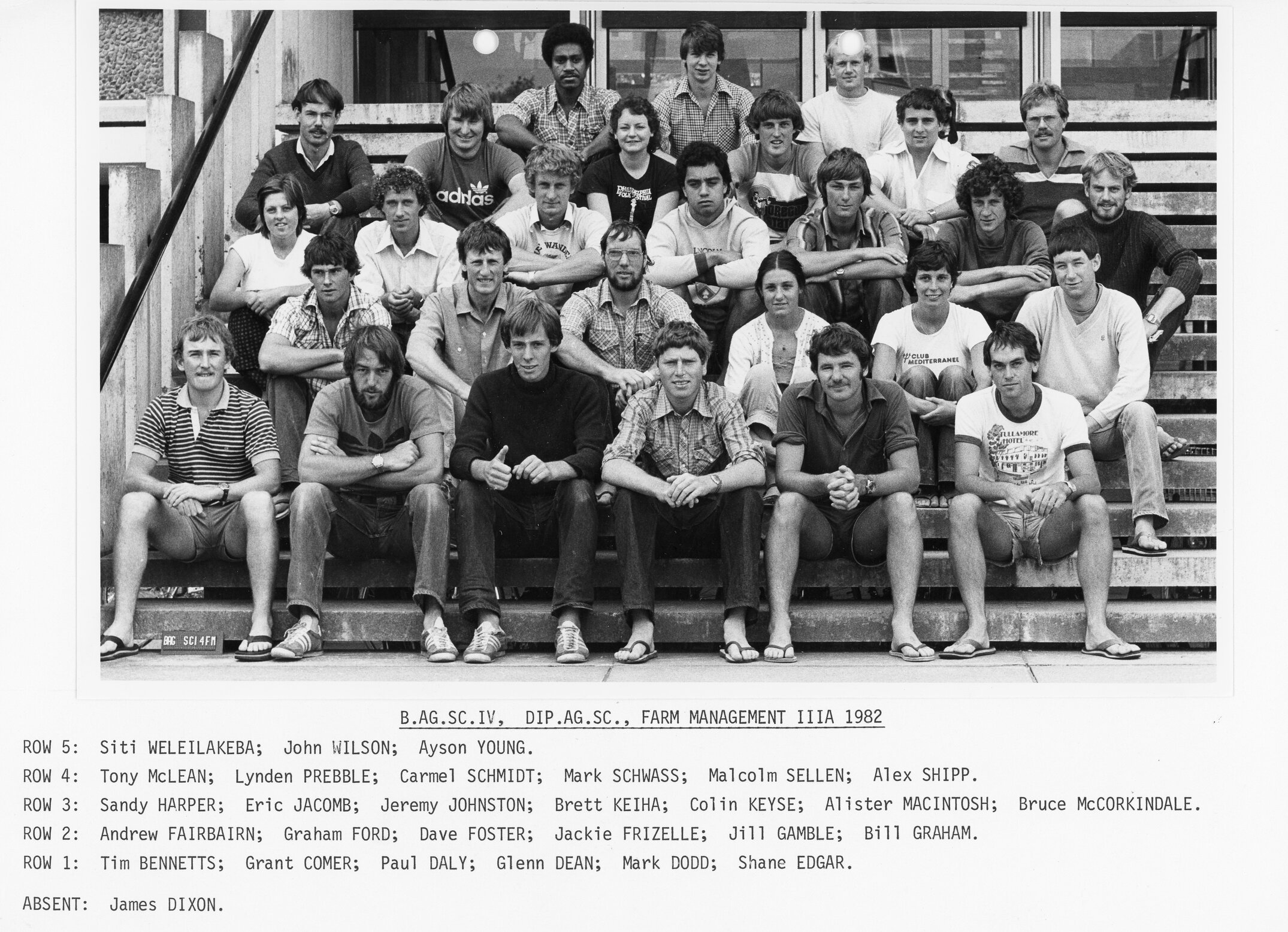 1982 BAgSc IV, DipAgSc, Farm Management IIIA 