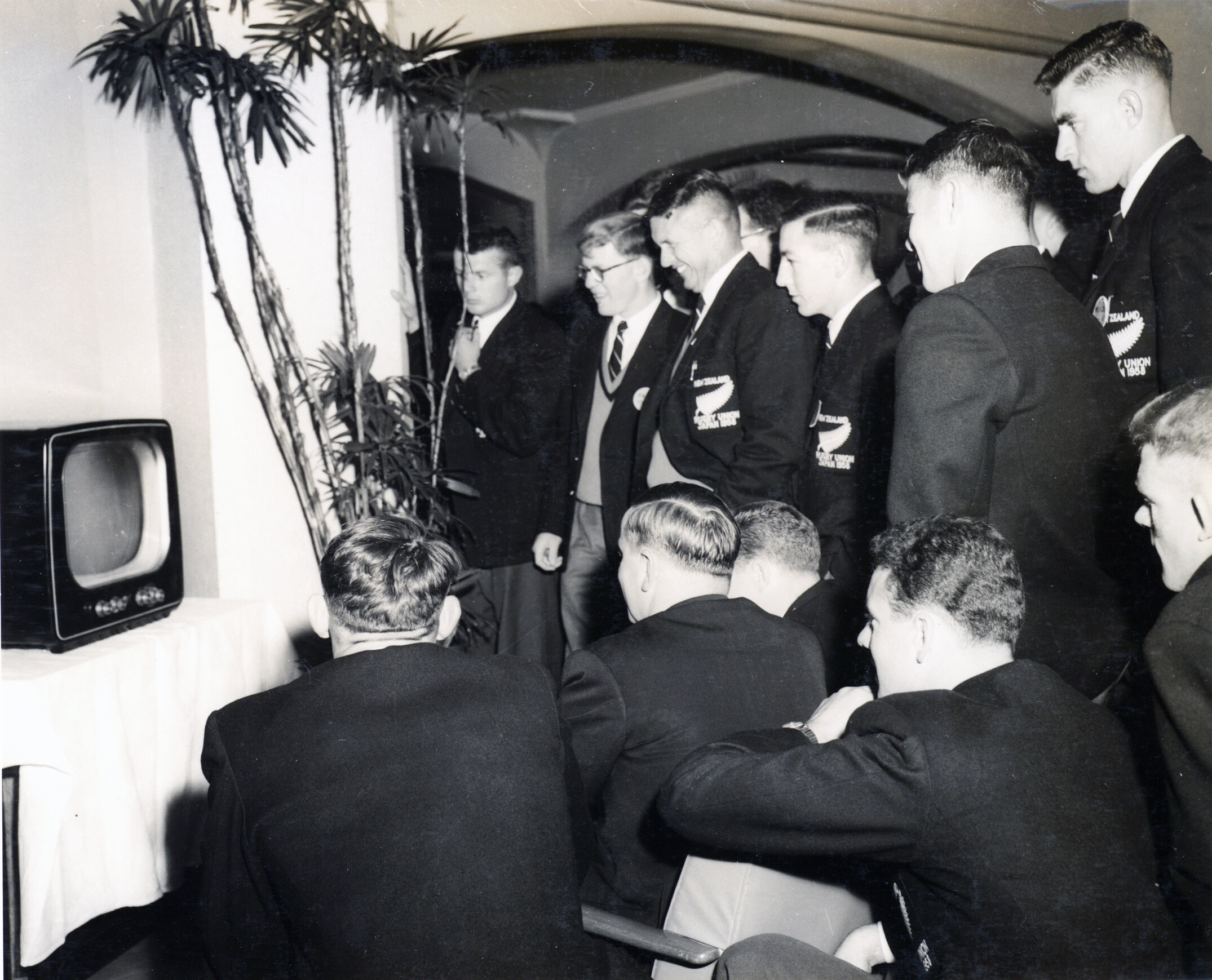 The New Zealand rugby team's 1958 tour to Japan and them observing television technology