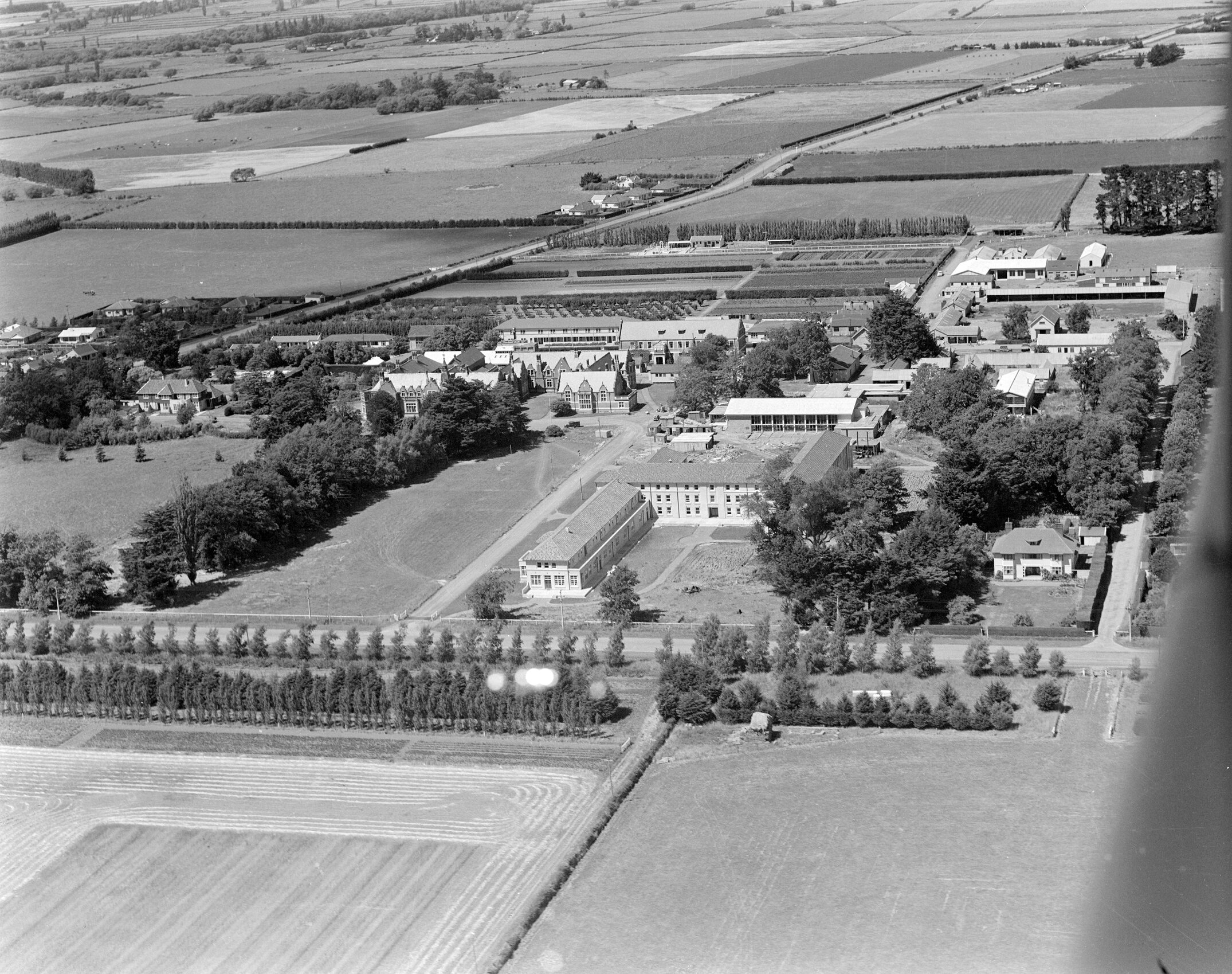 Aerial View of Canterbury Agricultural College Campus, circa 1954