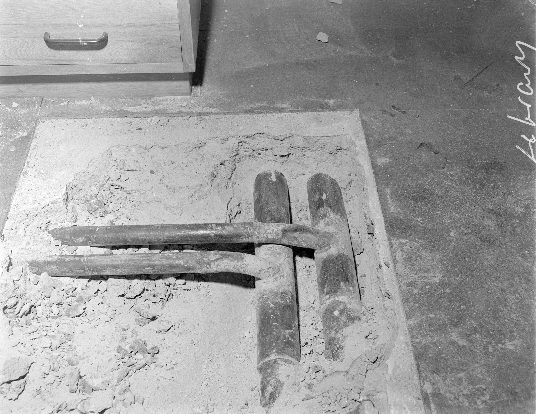 Problems with Library heating systems, circa 1960s (Blackmore Neg 5102)