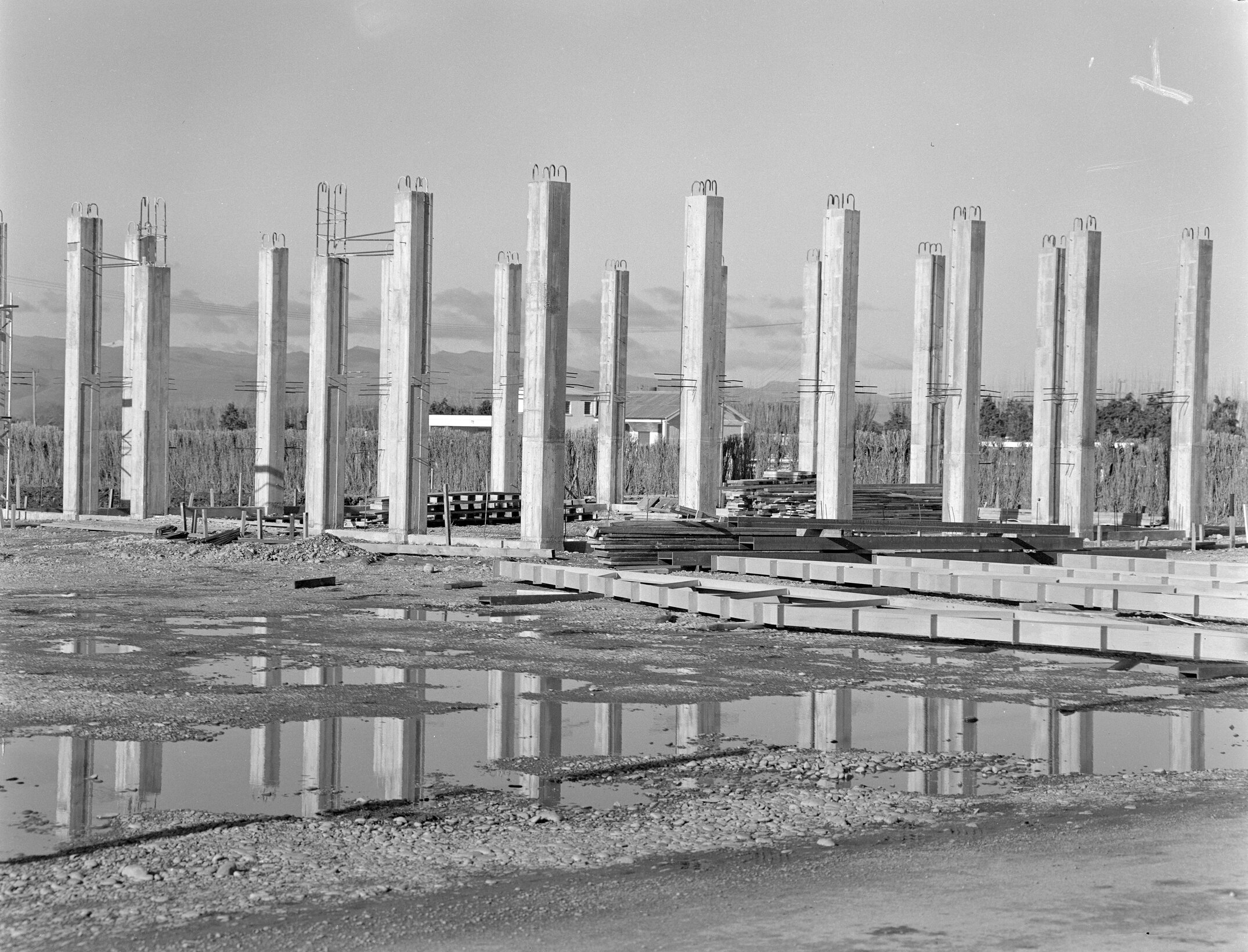Pillars for the Wool Research Organisation Building under Construction in the early 1960s.
