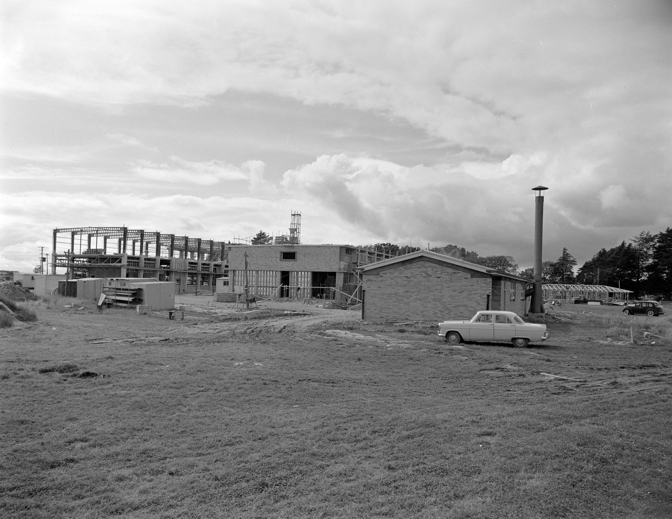 Wool Research Organisation building under construction at Lincoln, 1964 (Blackmore Neg 5126)