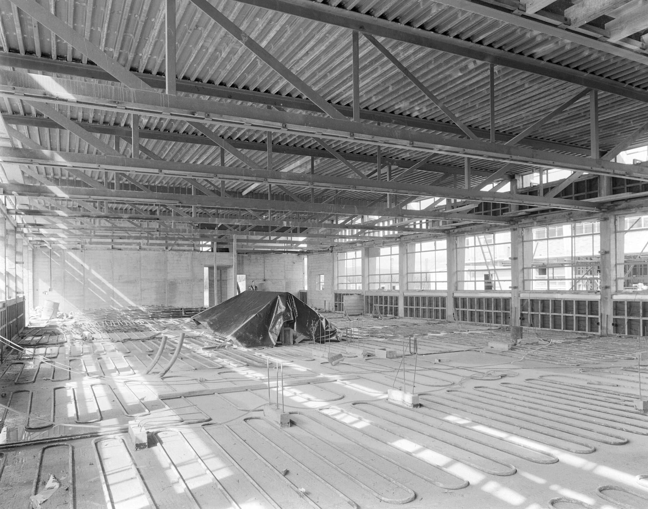 Interior Construction of the Wool Research Building (Blackmore Neg 5130)