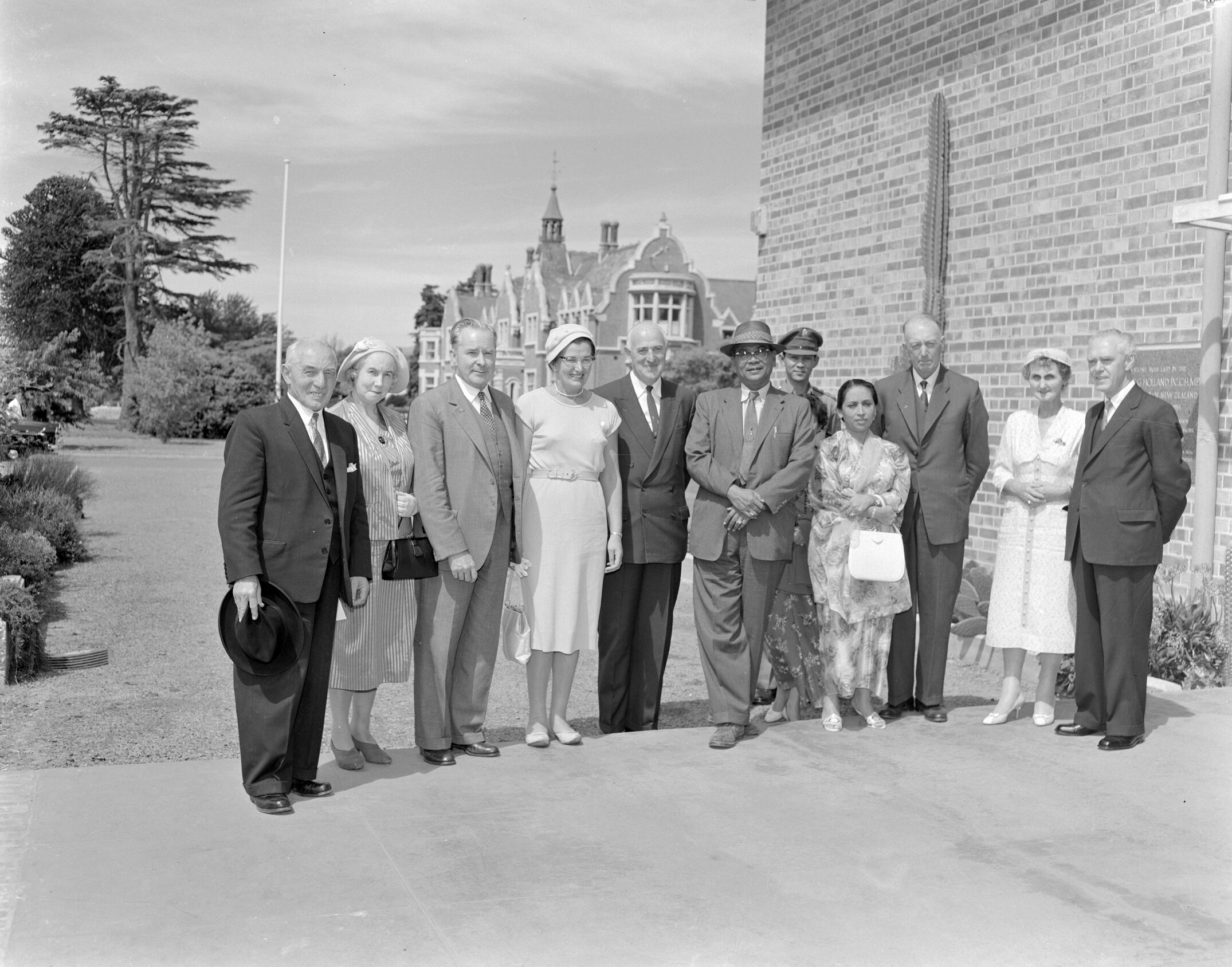 The Prime Minister of Malaysia,Tunku Abdul Rahman visits Canterbury Agricultural College in 1960 (Blackmore Neg 5136)