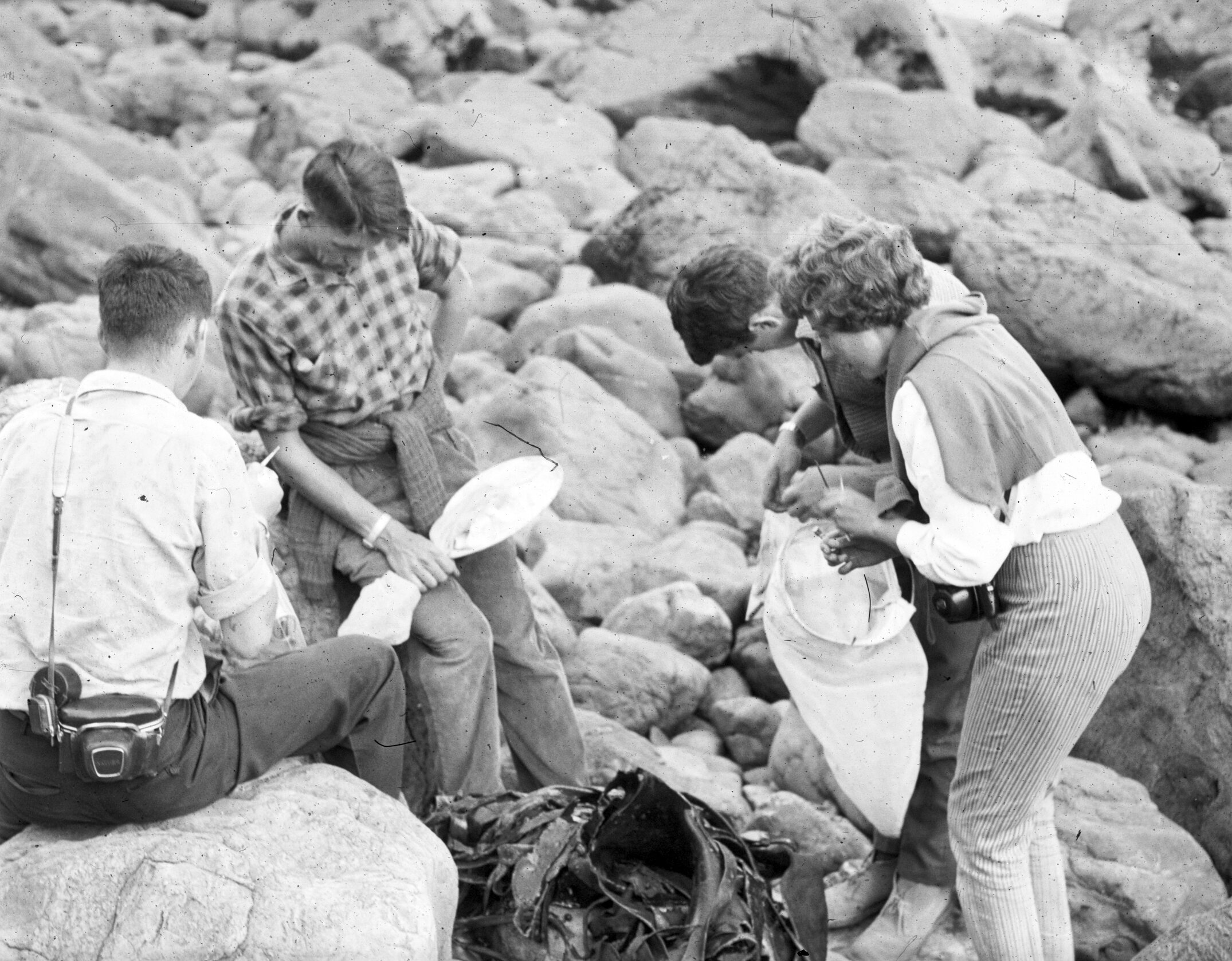 Students conducting fieldwork  (Blackmore Neg 5187)