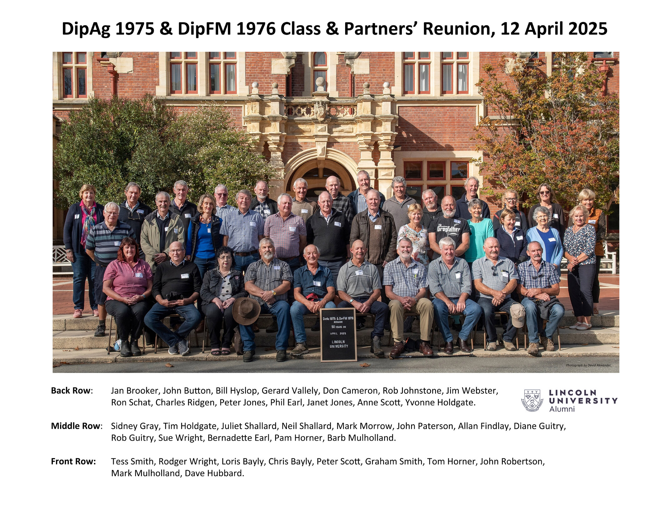 DipAg 1975 &amp; DipFM 1976, 50 Years On, Class &amp; Partners' Reunion, April 2025