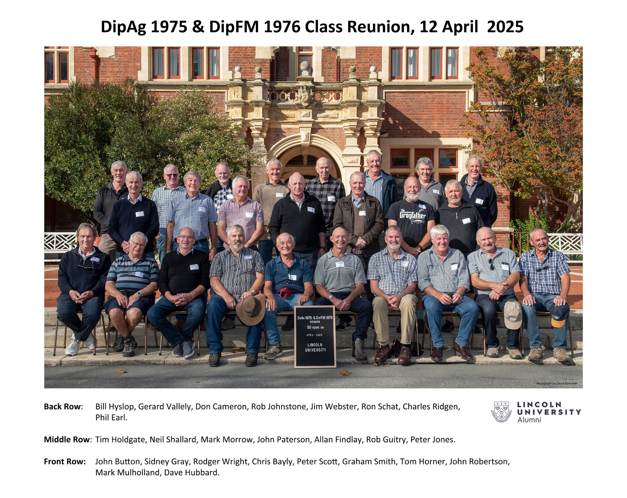 DipAg 1975 &amp; DipFM 1976, 50 Years On, Class Reunion, April 2025