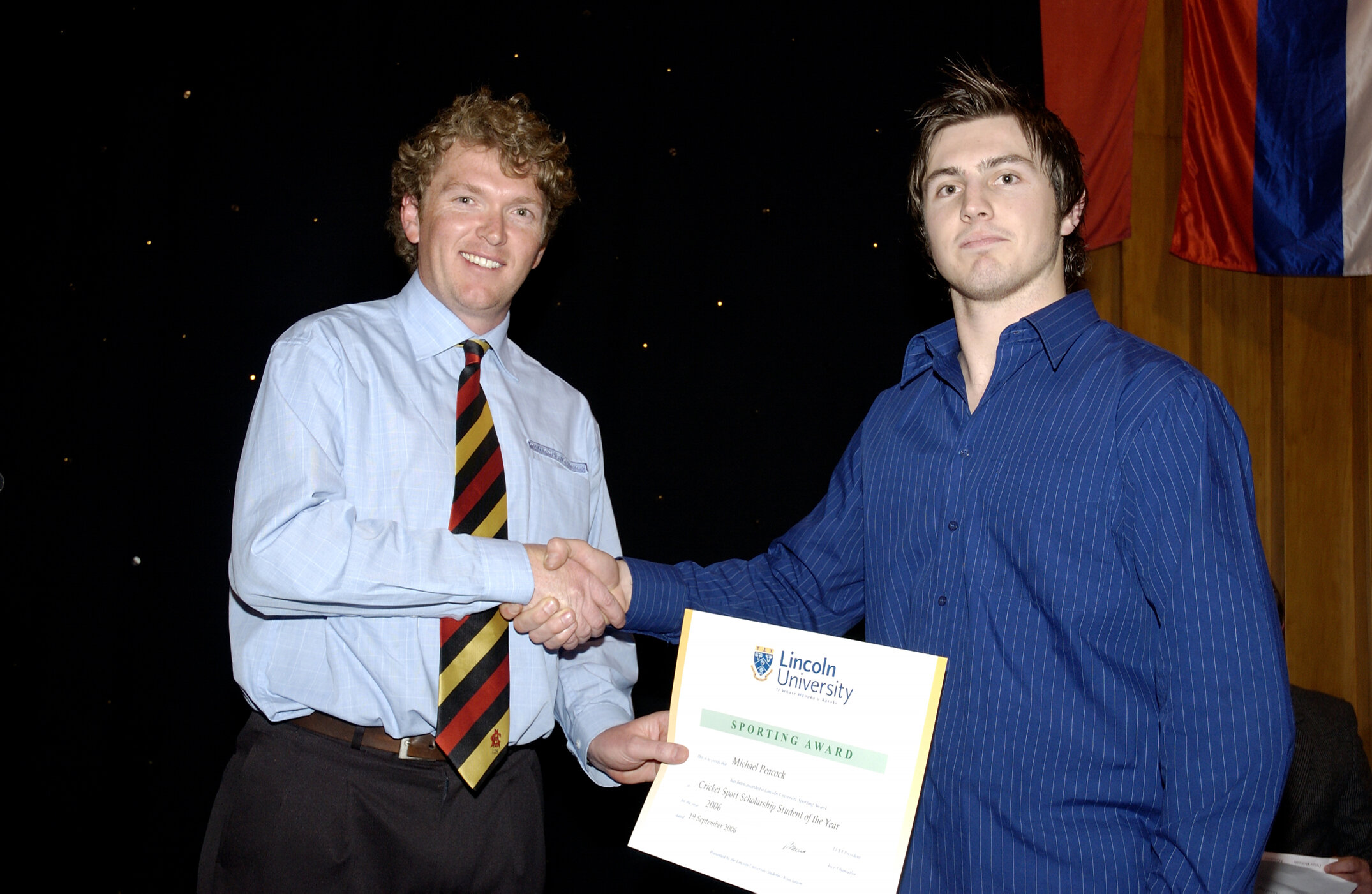2006 LU Blues &amp; Golds Award 06
Michael Peacock, Cricket Sport Scholarship Students of the Year