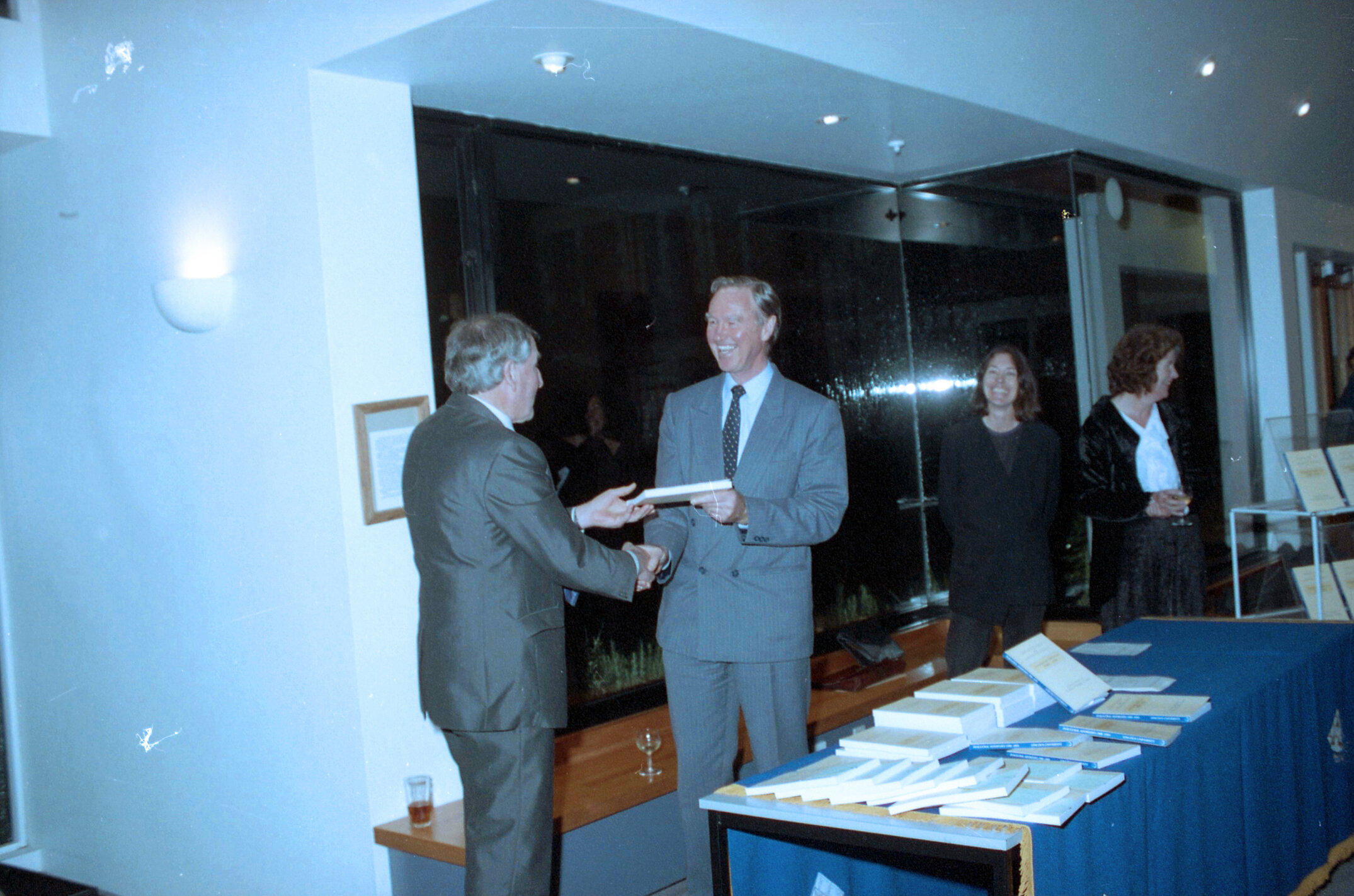 Malcolm Cameron and Bruce Ross at the 1994 Lincoln University Press' first book launch