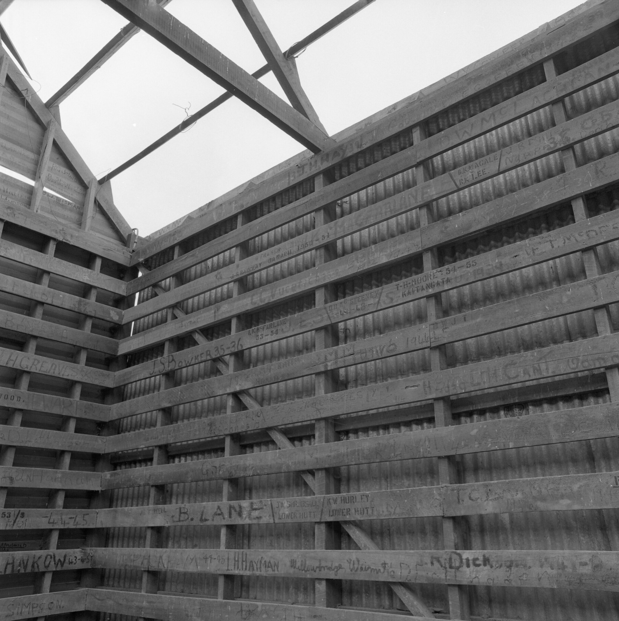 Interior of Lincoln College Wool Shed During Deconstruction, 1971