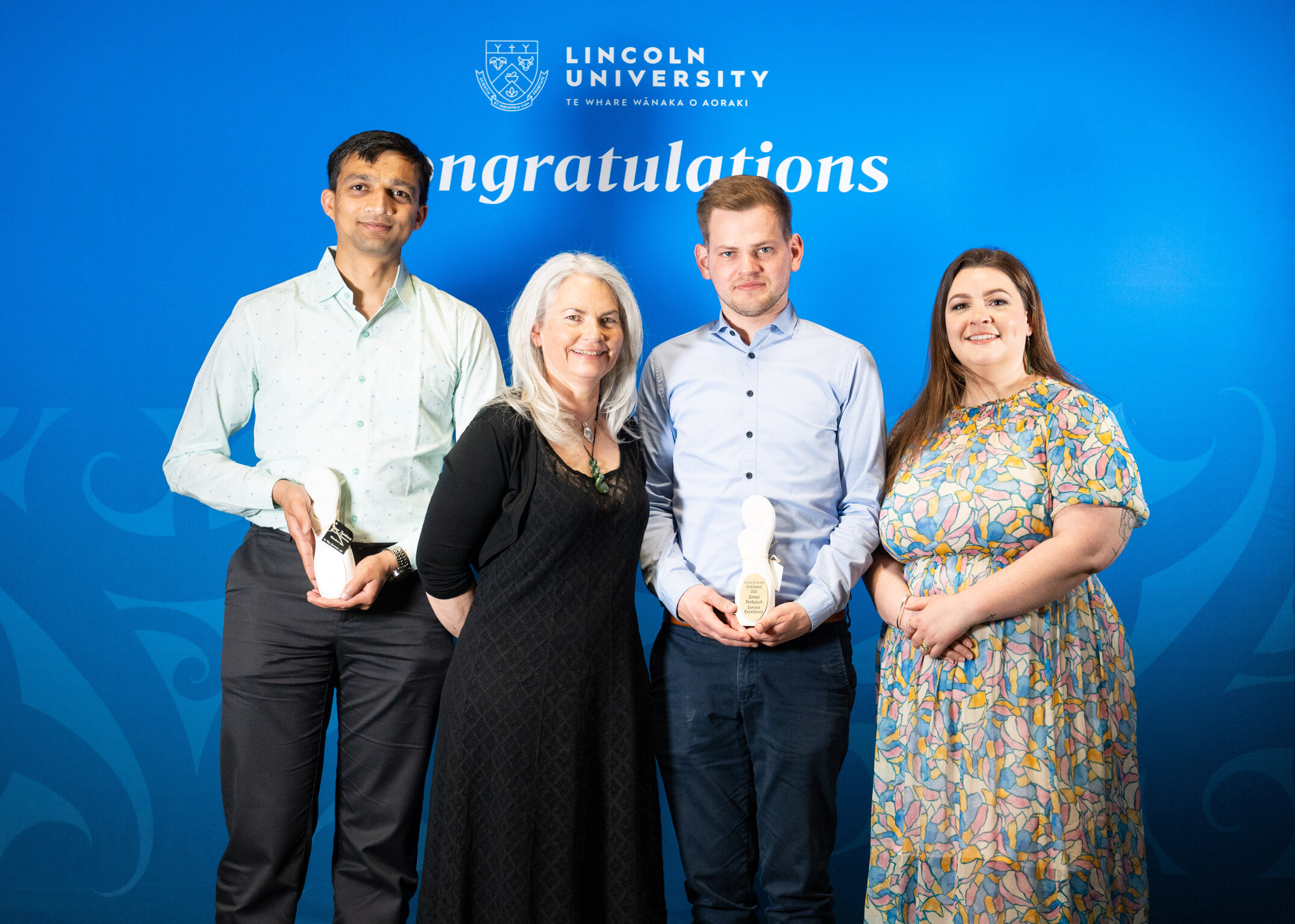 2025 Blues and Golds Awards: Gold winner, Dharmik Patel and Simon Tenbusch (Service Excellence)