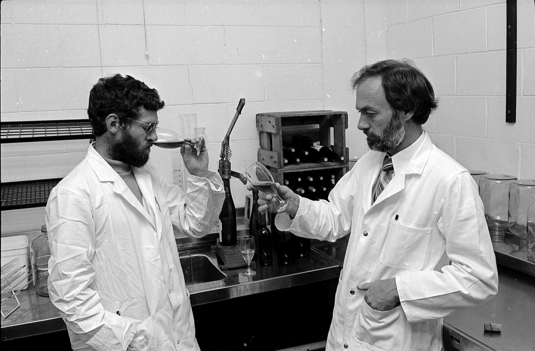 Wine Tasting in the Research Laboratory, Lincoln College, 1979 01