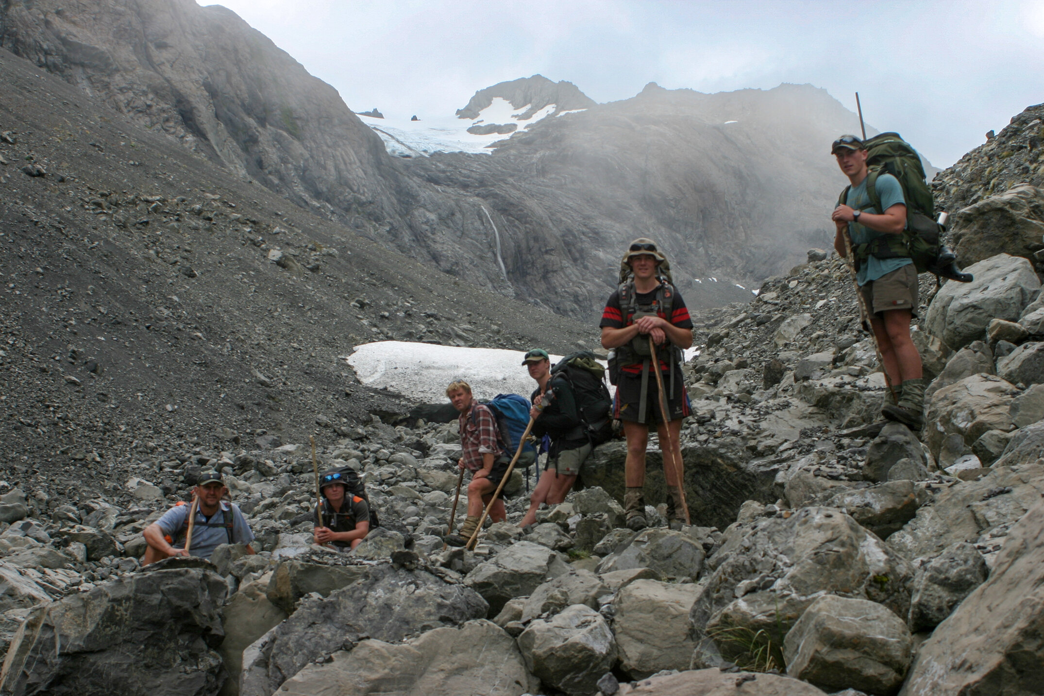 Mates Completing the Three Passes with Cronin Glacier Behind
