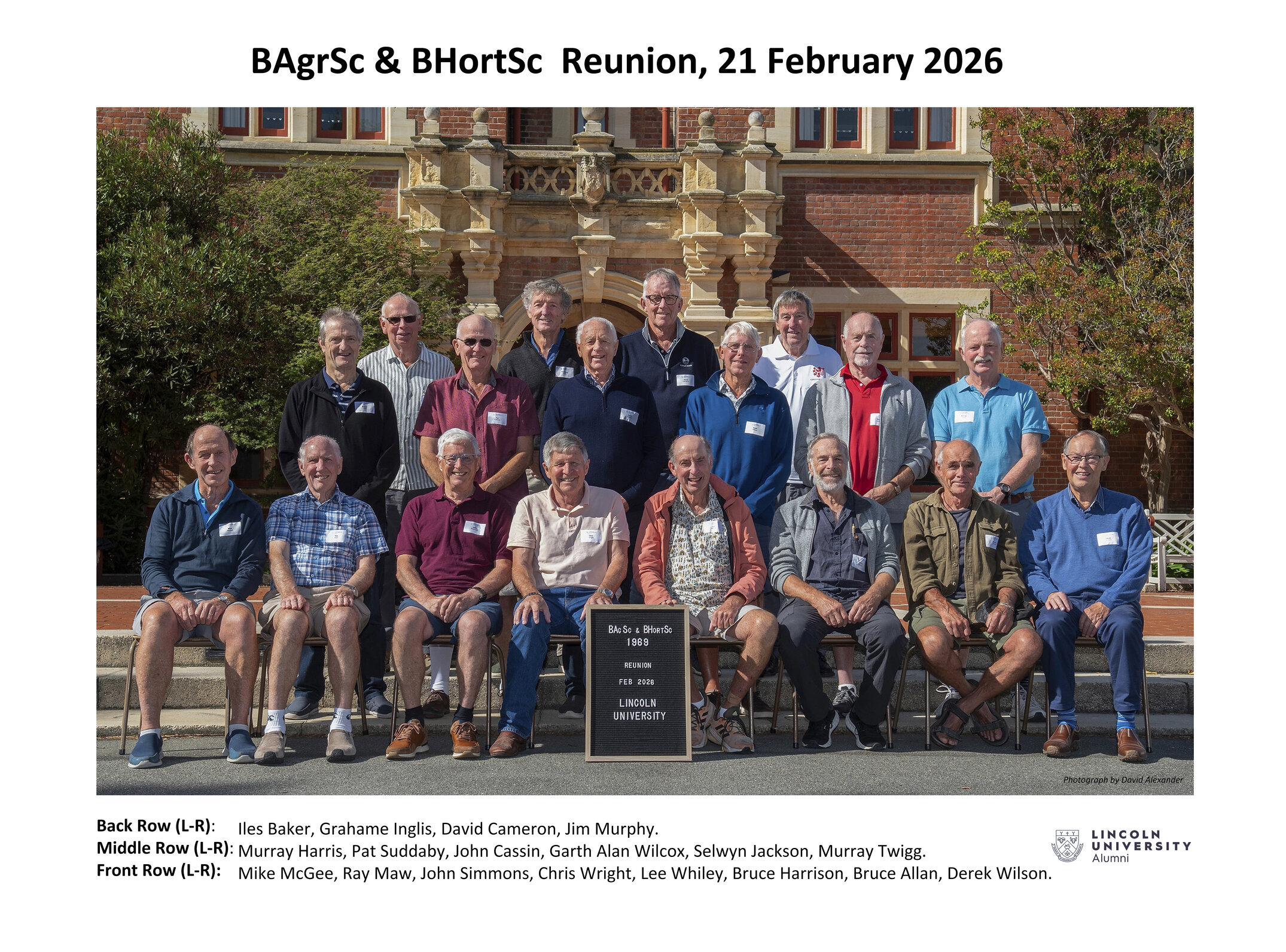 1969 BAgrSc &amp; BHortSc Reunion, 21 February 2026