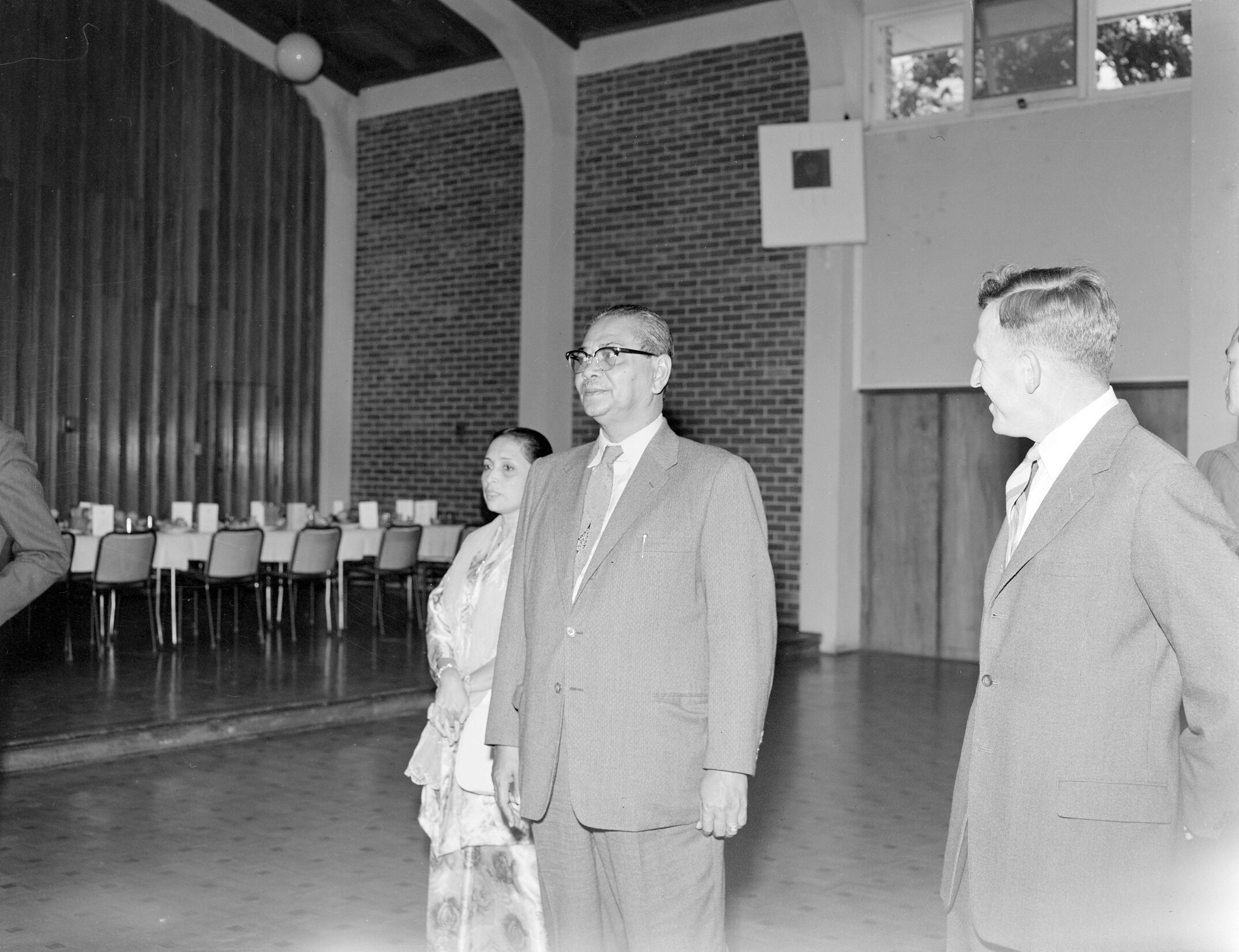 Tunku Abdul Rahman, Prime Minister of Malaysia visits, 1960 (Blackmore Neg 5971)