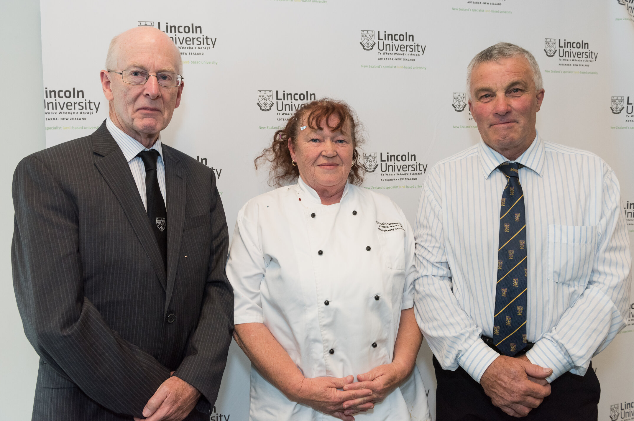 2016 Lincoln University Medal Award Ceremony at Te Kete Ika, Ian Collins, Heather Watson, Noel Hickland