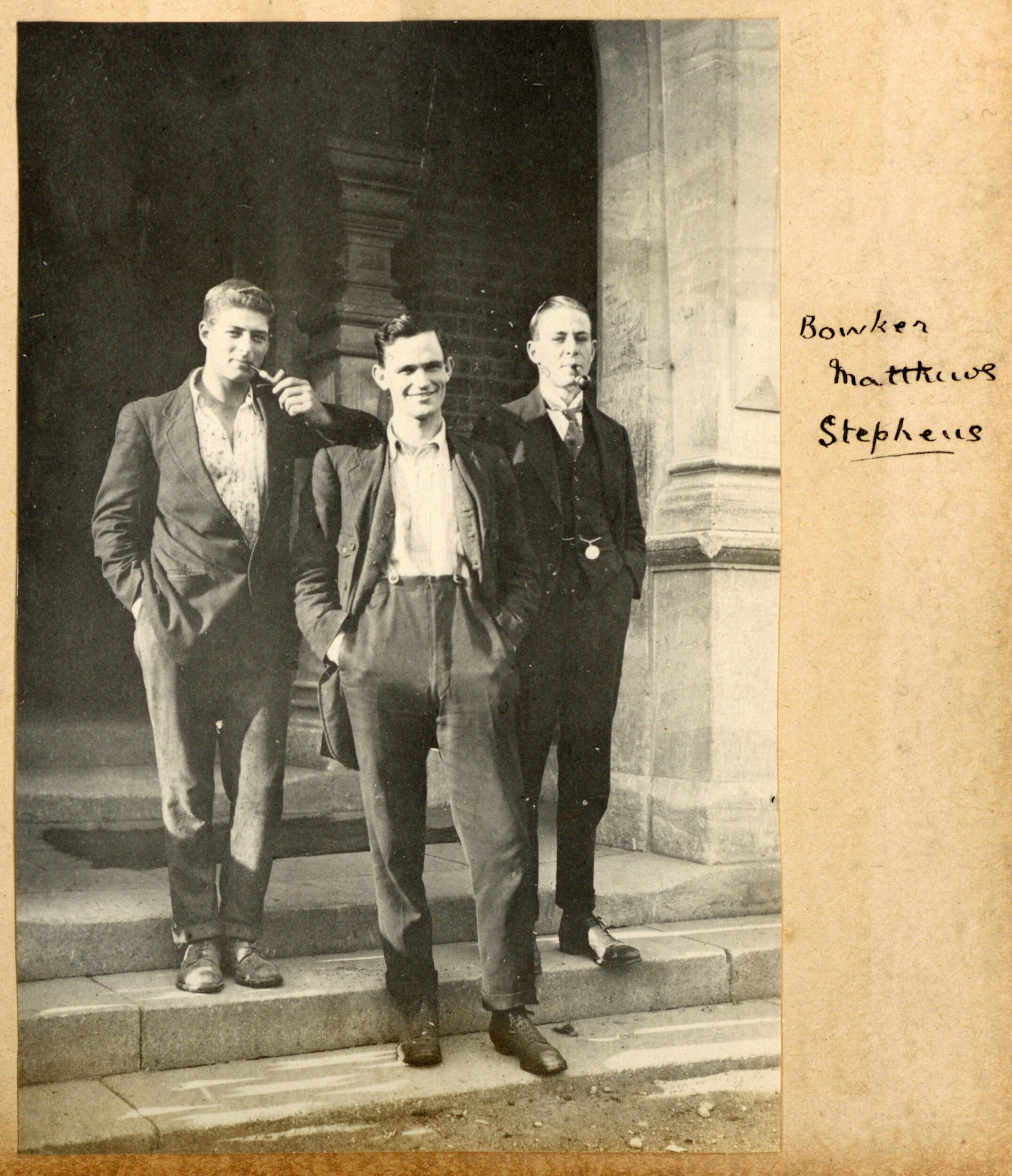 Canterbury Agricultural College Students V. Bowker, T. Matthews and O. C. Stephens, c.1917-18